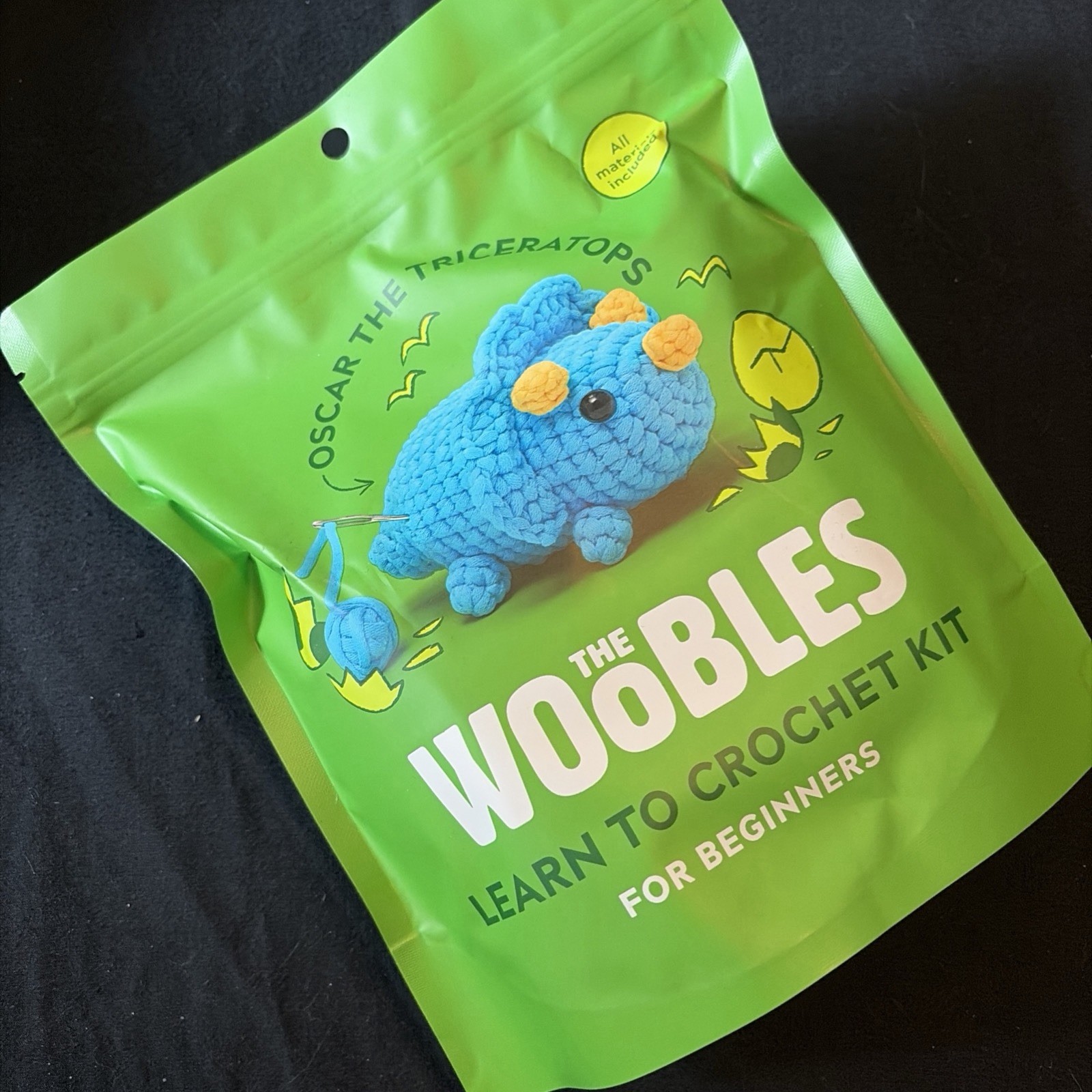 The Woobles Oscar The Triceratops Dinosaur Complete Kit RETIRED and HTF