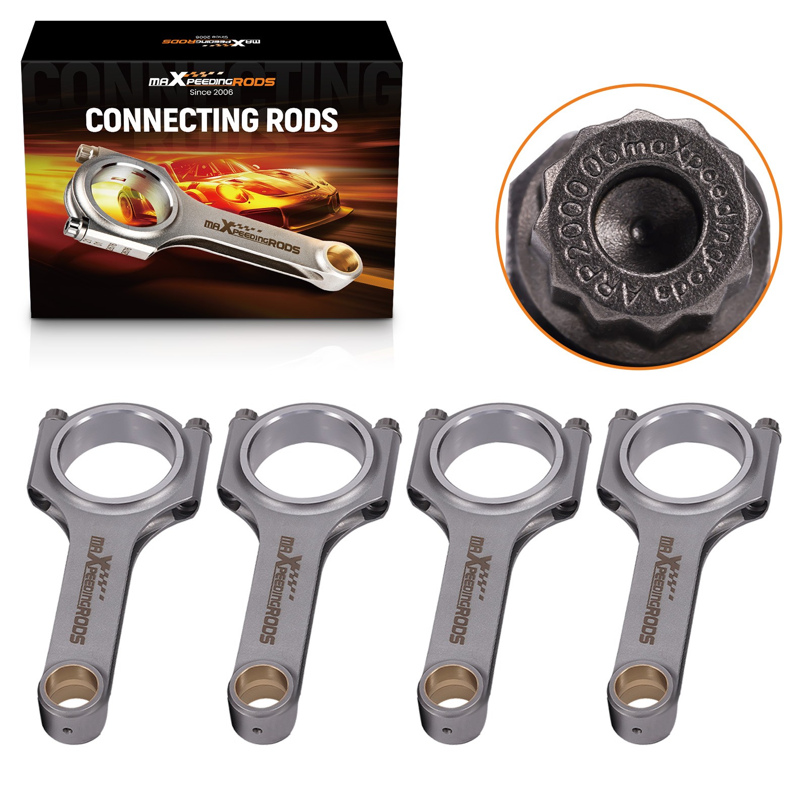 Forged 4340 H-Beam Connecting Rods+ARP Bolts For VW 1.8T Audi TT Quattro 20mm