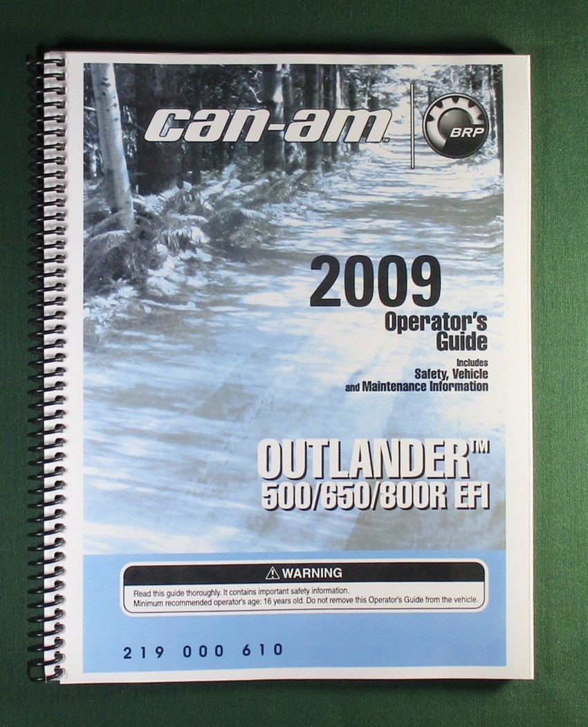 2009 Can-Am Outlander 800R EFI Owner\'s Manual: 152 Pages & Protective Covers