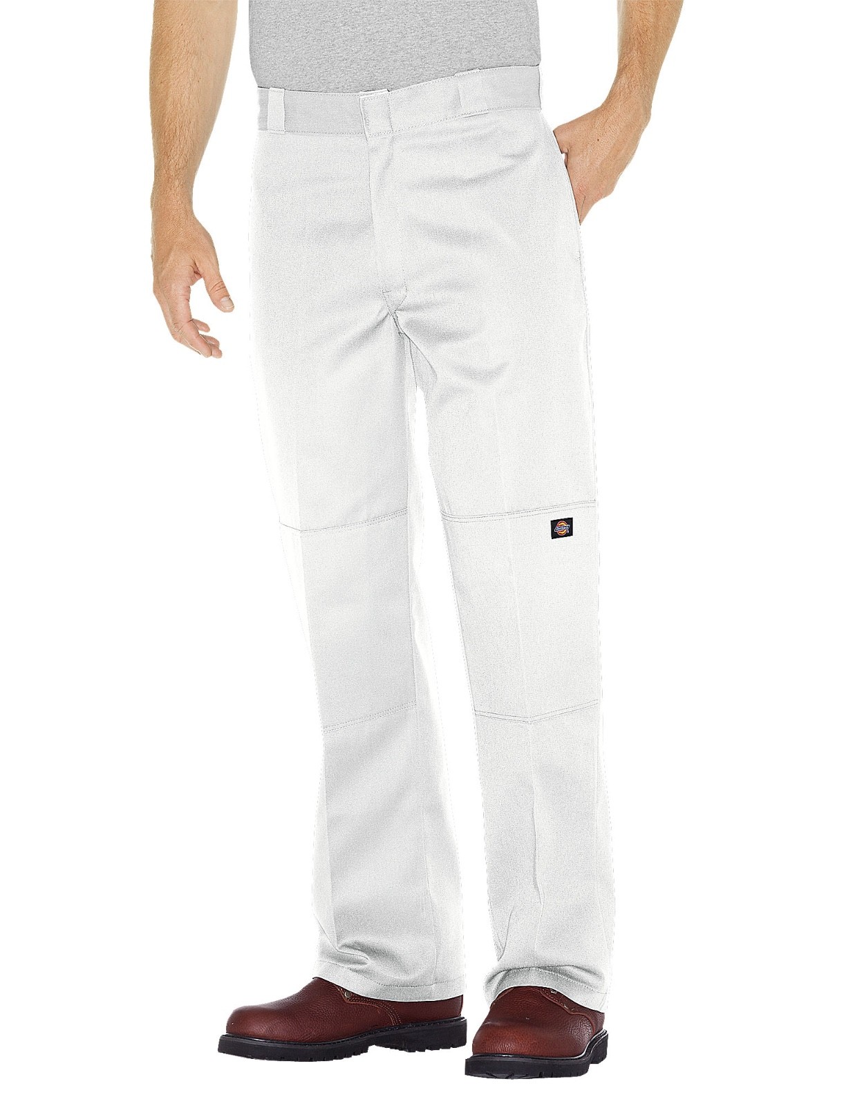 Dickies mens white loose fit flat front straight leg work uniform pants 26-50 Dickies mens white loose fit flat front straight leg work uniform pants 26-50