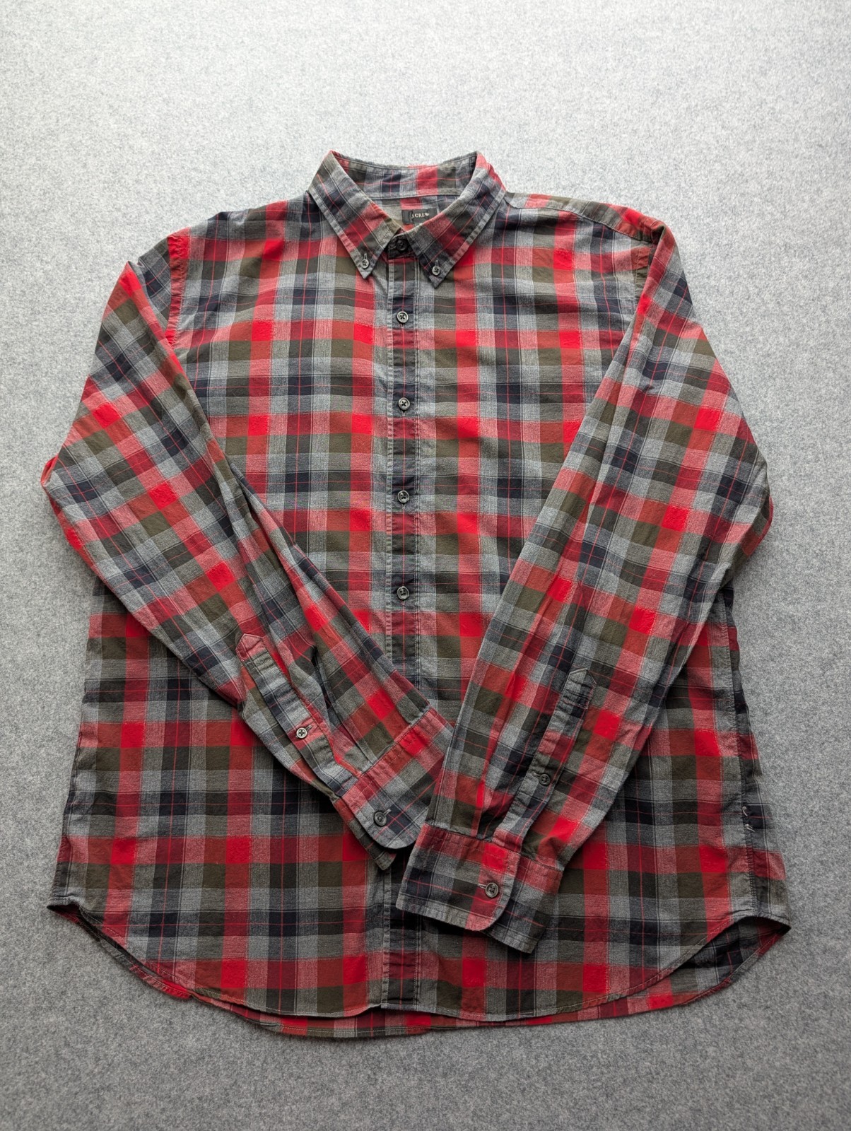 J.Crew Men\'s Shirt XL Multicolored Plaid Button-up Long Sleeve