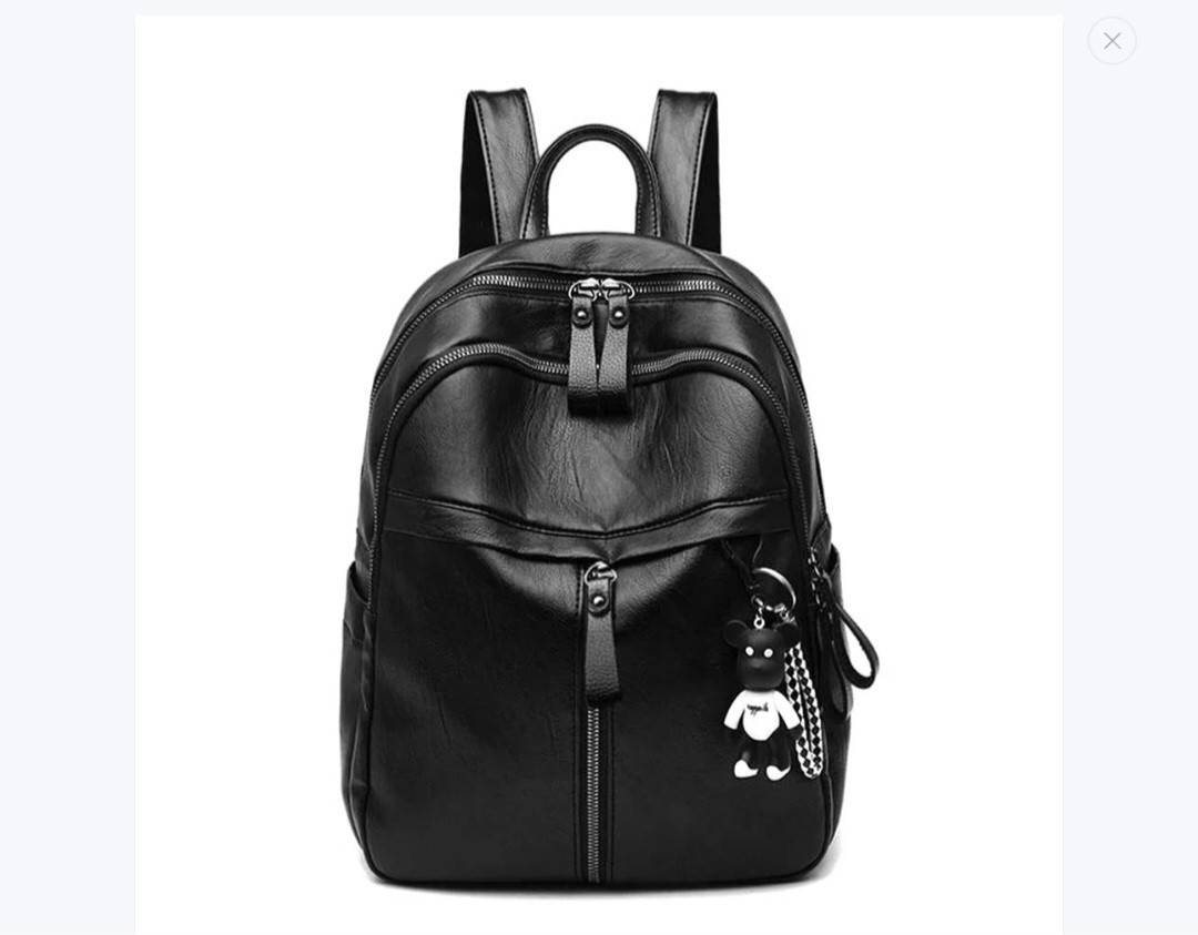 Luxury Waterproof Women’s Leather Black Backpack