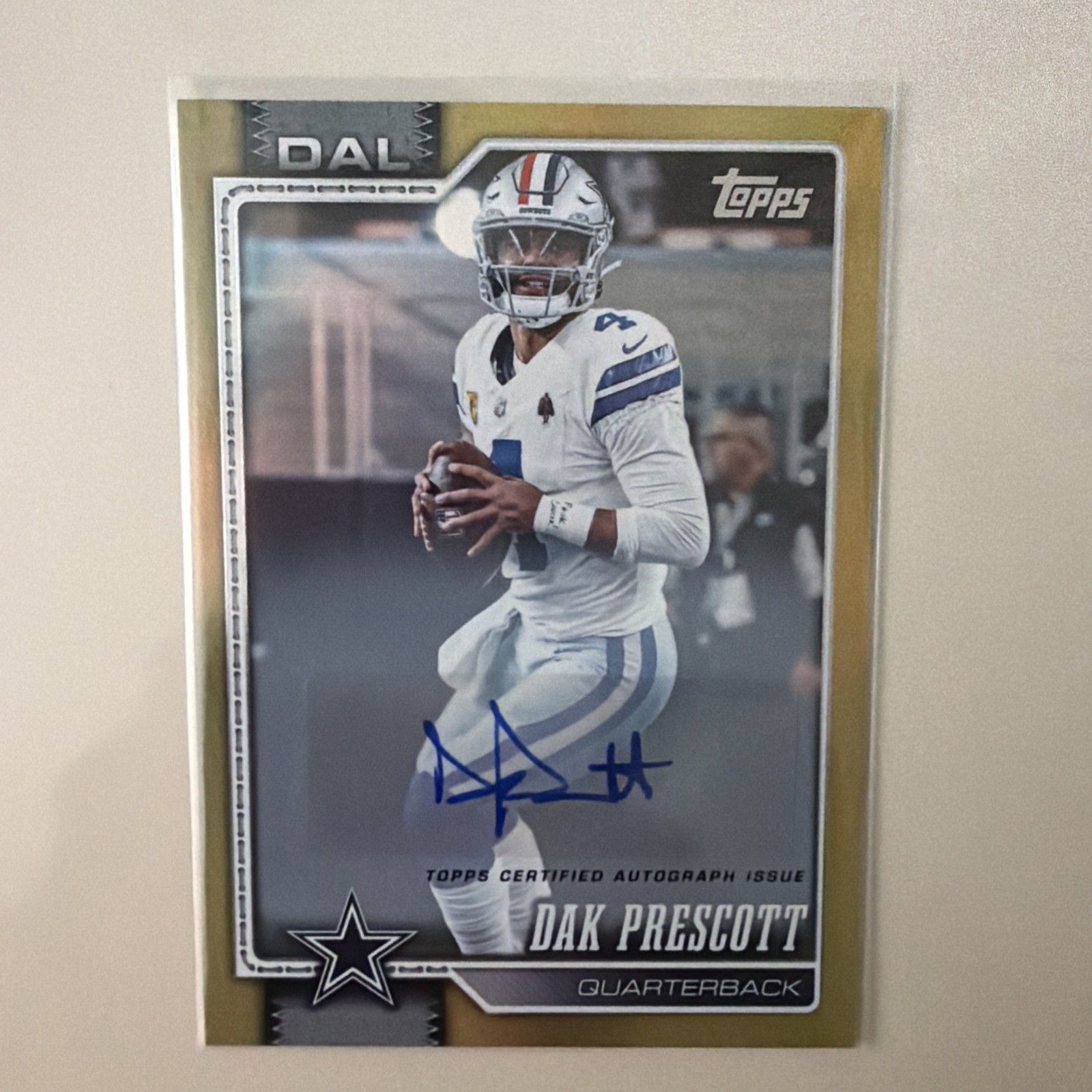 2026 Topps Flagship Football Dak Prescott Gold Refractor Auto /50 #53 Cowboys 🔥