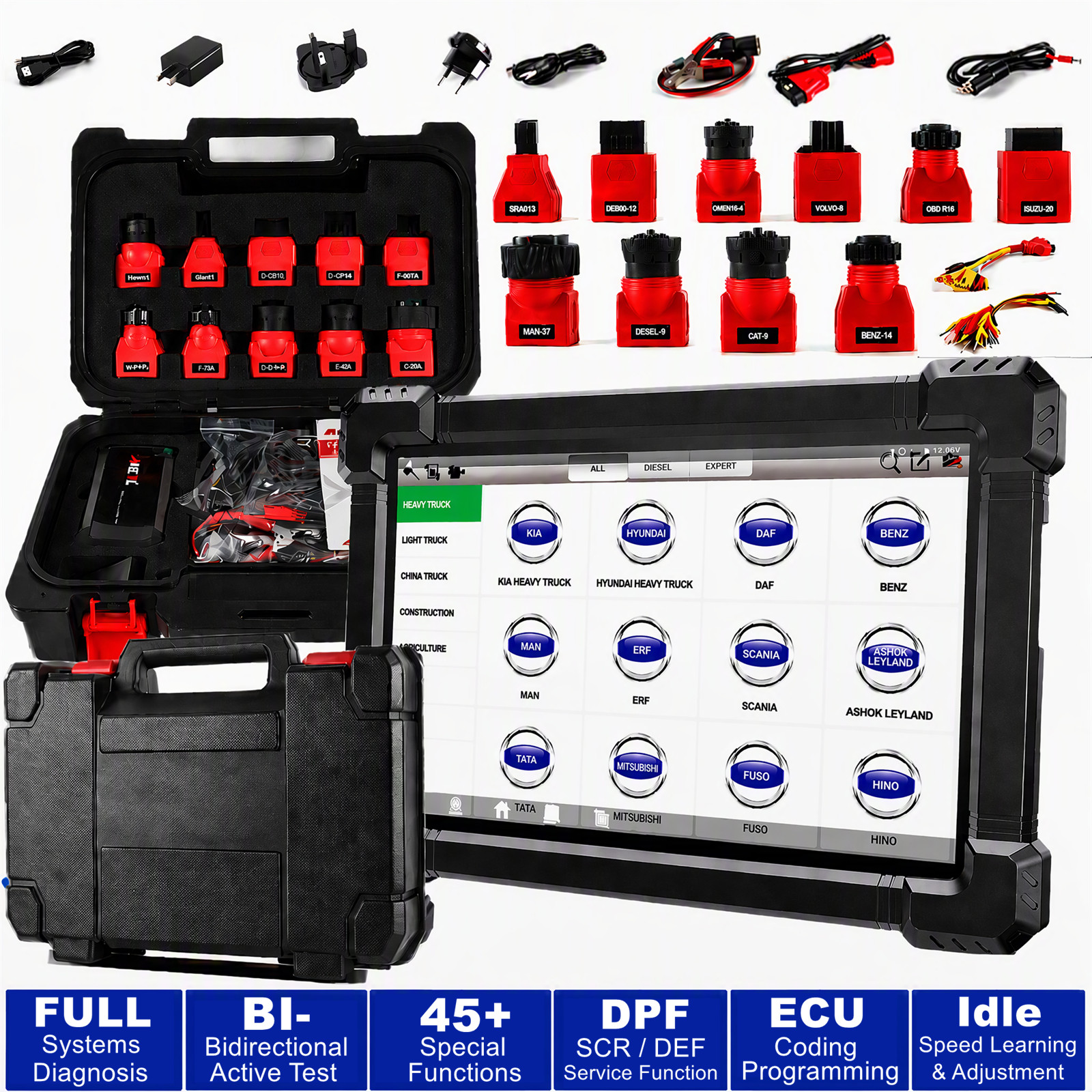 24V 12V Diesel Heavy Duty Truck Scanner All System Diagnostic Coding Progrmming