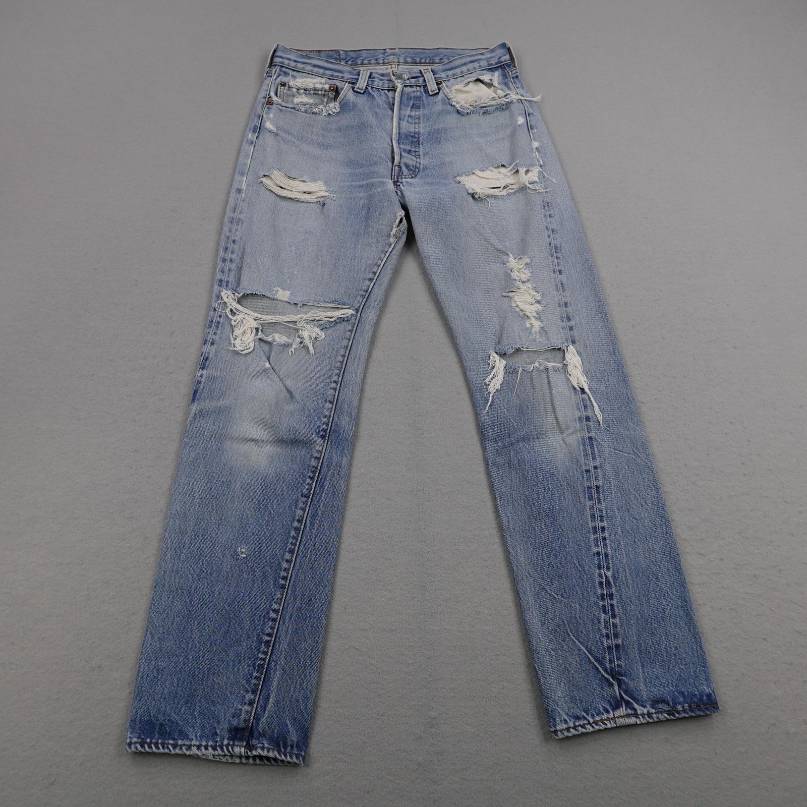 Vintage Levis Jeans Mens 30x30 Redline Selvedge Denim 501 Distressed Thrased 80s