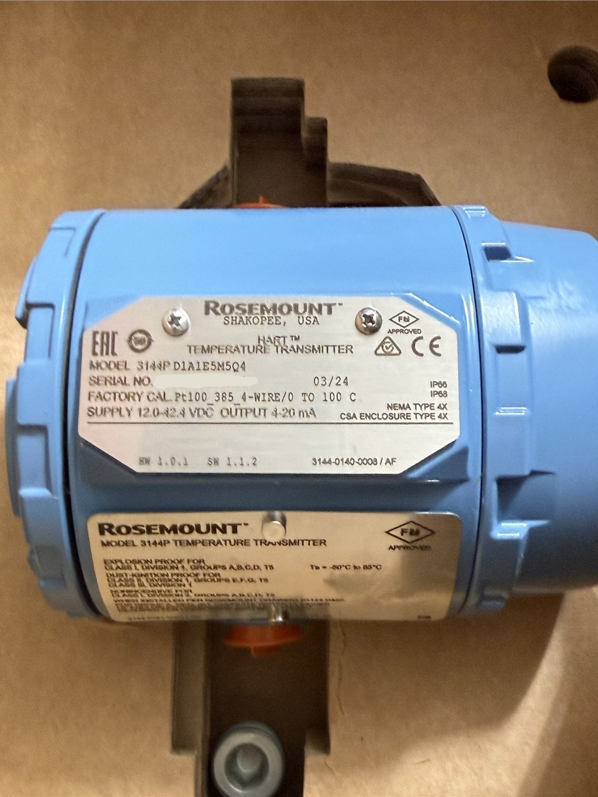 NEW IN BOX ROSEMOUNT 3144P D1A1E5M5Q4 4-WIRE, HART TEMPERATURE TRANSMITTER NEW IN BOX ROSEMOUNT 3144P D1A1E5M5Q4 4-WIRE, HART TEMPERATURE TRANSMITTER