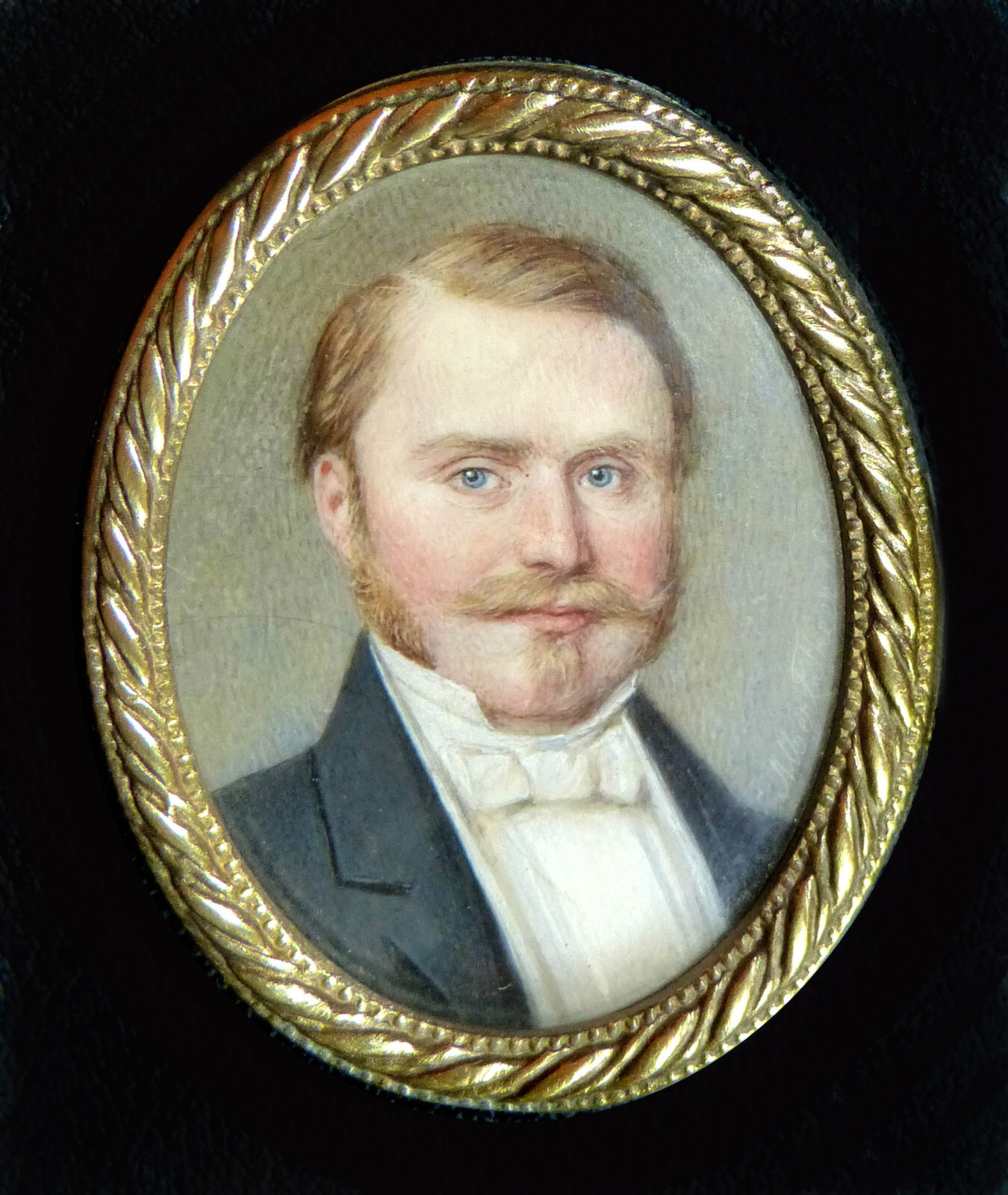 ANTIQUE PORTRAIT MINIATURE 1854 SIGNED ALBERT THEER 1815-1902 VIENNA AUSTRIA @