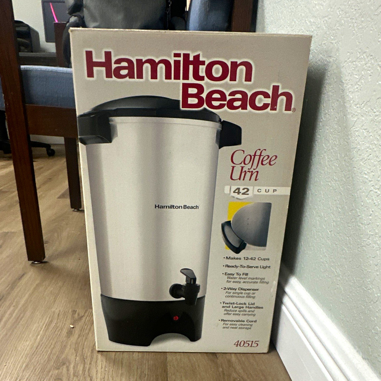 Hamilton Beach 42 Cup Stainless Steel Electric Coffee Urn 40515 2-Way Dispenser