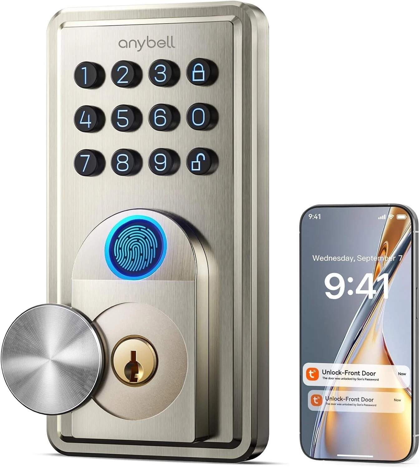 Smart Door Lock Fingerprint Keyless Entry Digital Keypad Deadbolt Bluetooth APP