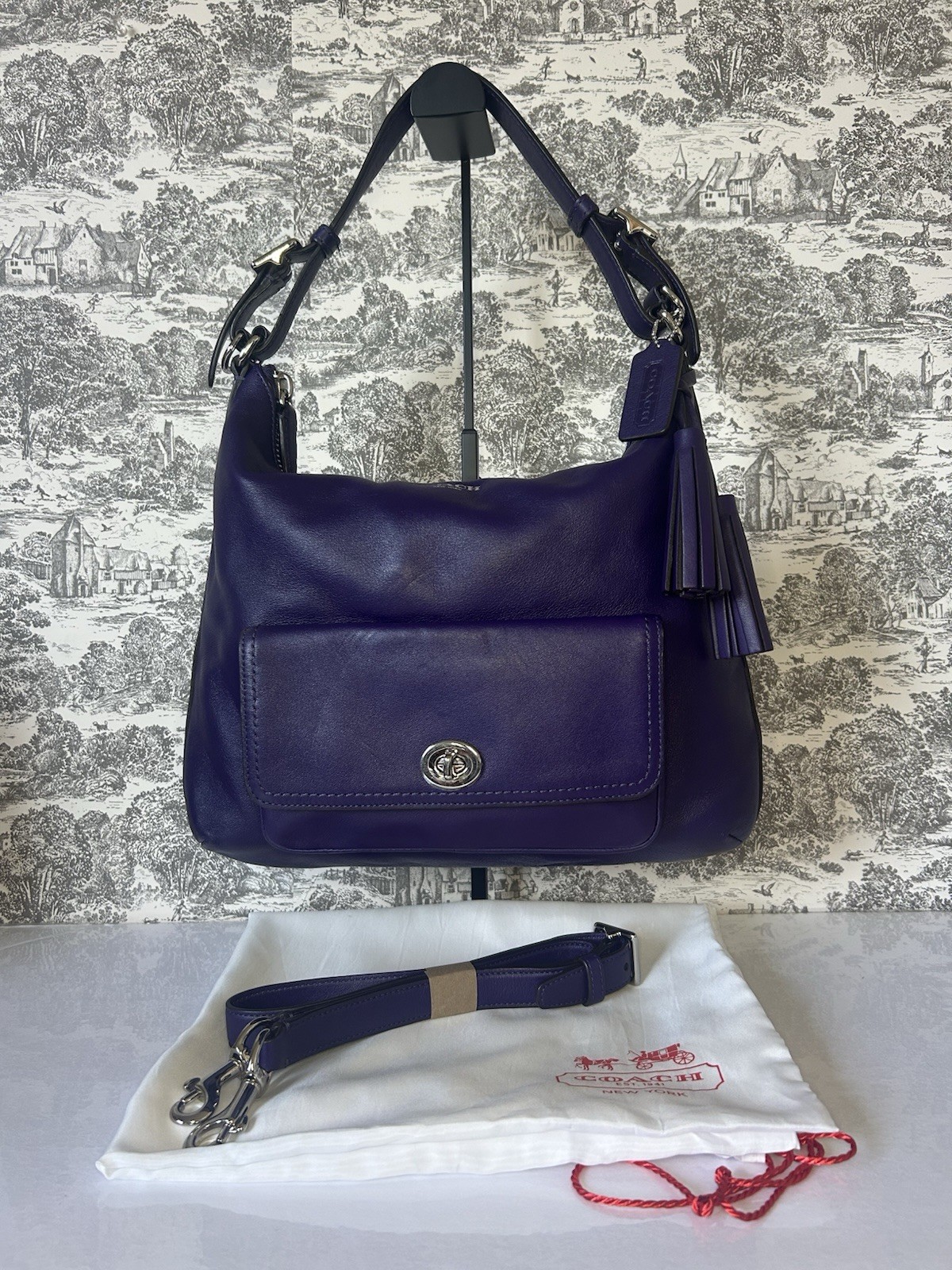 Vintage Coach Kristin Leather Satchel Purple Violet 22180