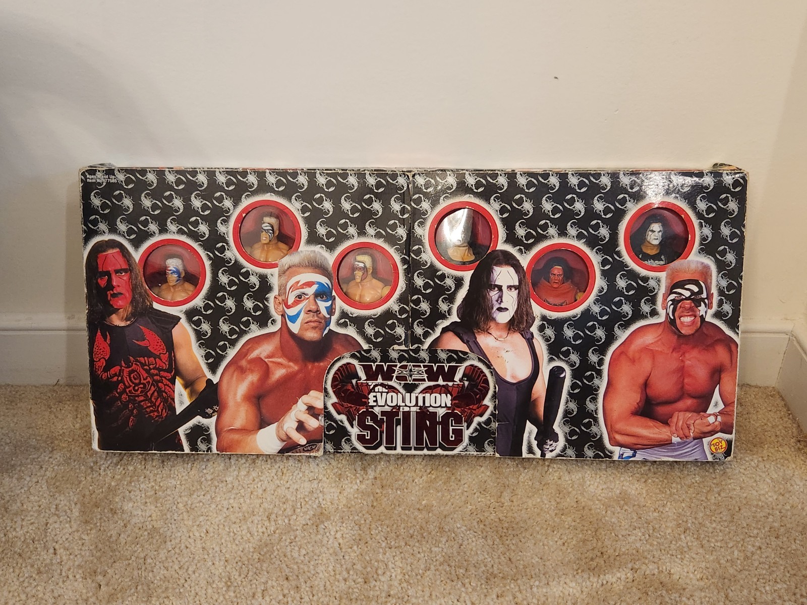 WCW The Evolution of Sting Wrestling Action Figures Set Toybiz 2000 WCW The Evolution of Sting Wrestling Action Figures Set Toybiz 2000