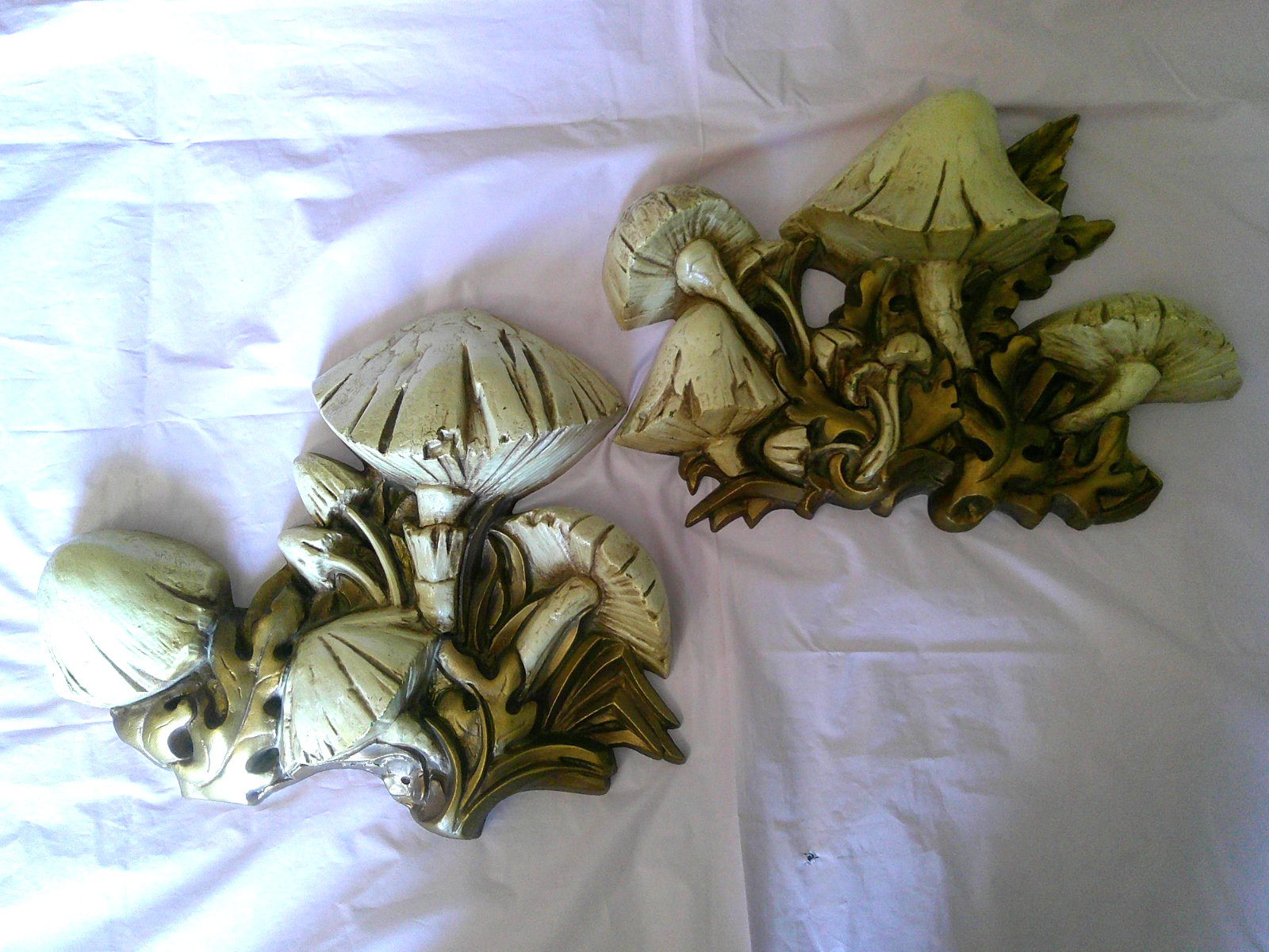 PAIR Vtg MCM 70's SYROCO 3 Dimensional Wild MUSHROOM Wall Plaques Excellent Cond PAIR Vtg MCM 70's SYROCO 3 Dimensional Wild MUSHROOM Wall Plaques Excellent Cond