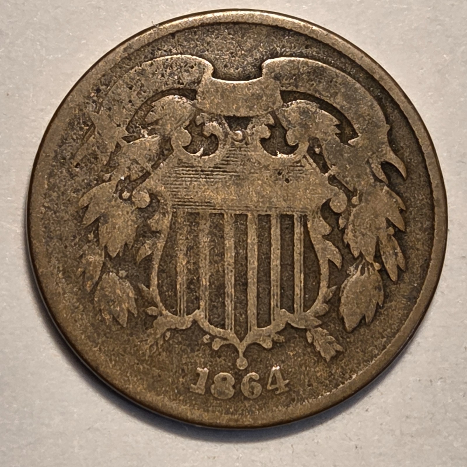 #3 Nicer Low Mintage 1864 Two Cent Piece #3 Nicer Low Mintage 1864 Two Cent Piece