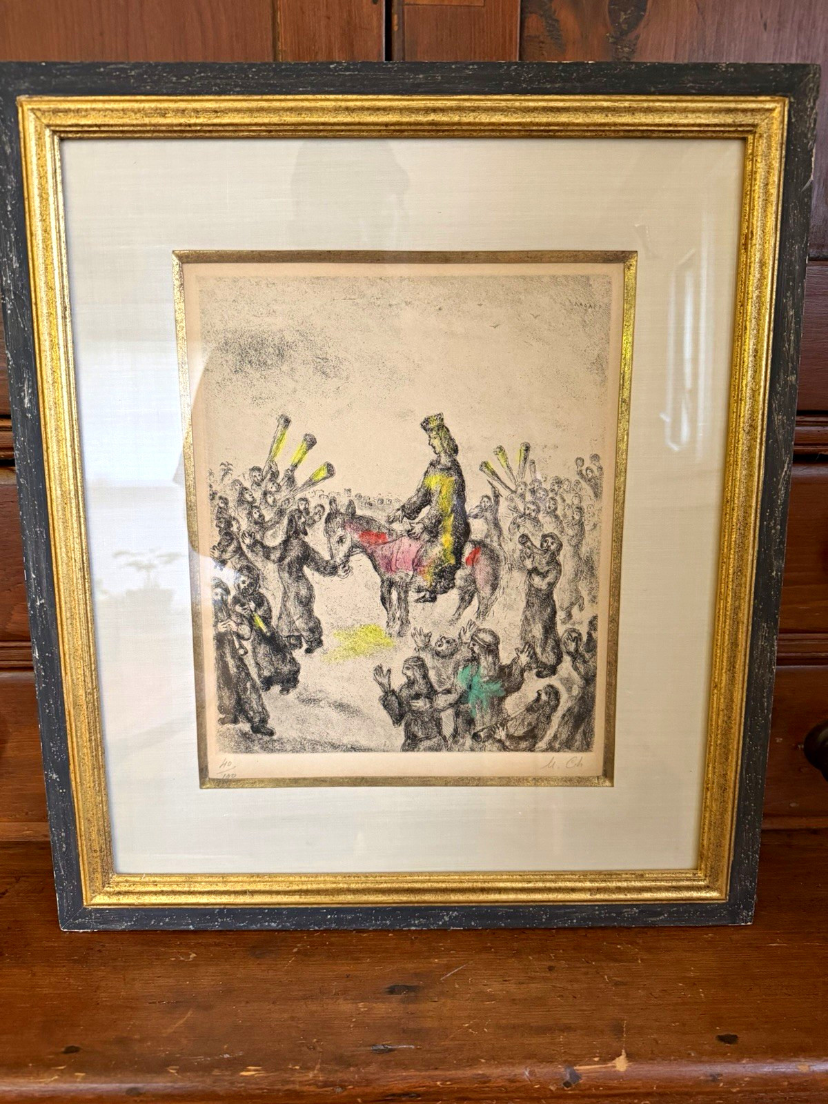Original Marc Chagall Solomon is Proclaimed King of Israel pencil Signed 40/100 