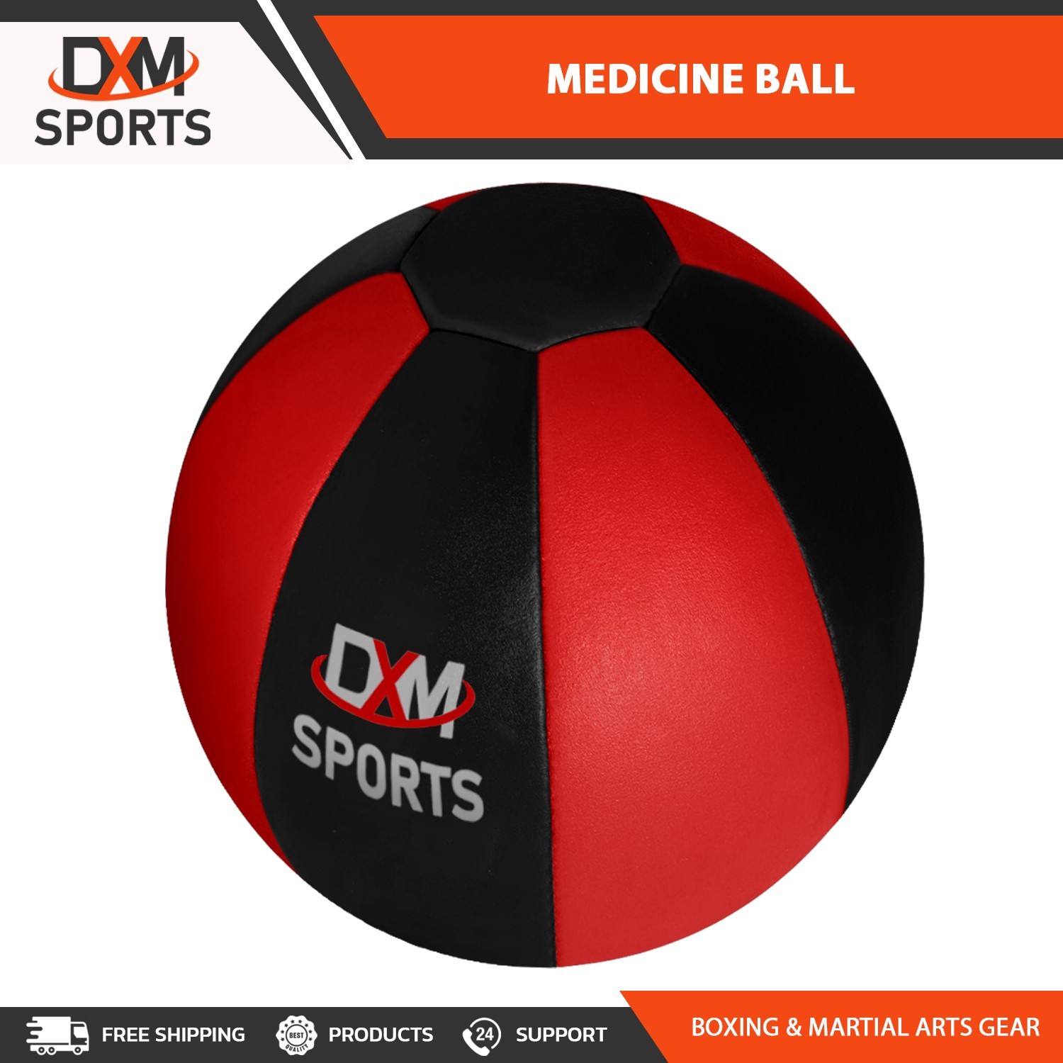 DXM Sports Leather Medicine Ball Weighted Fitness Ball for Strength Training