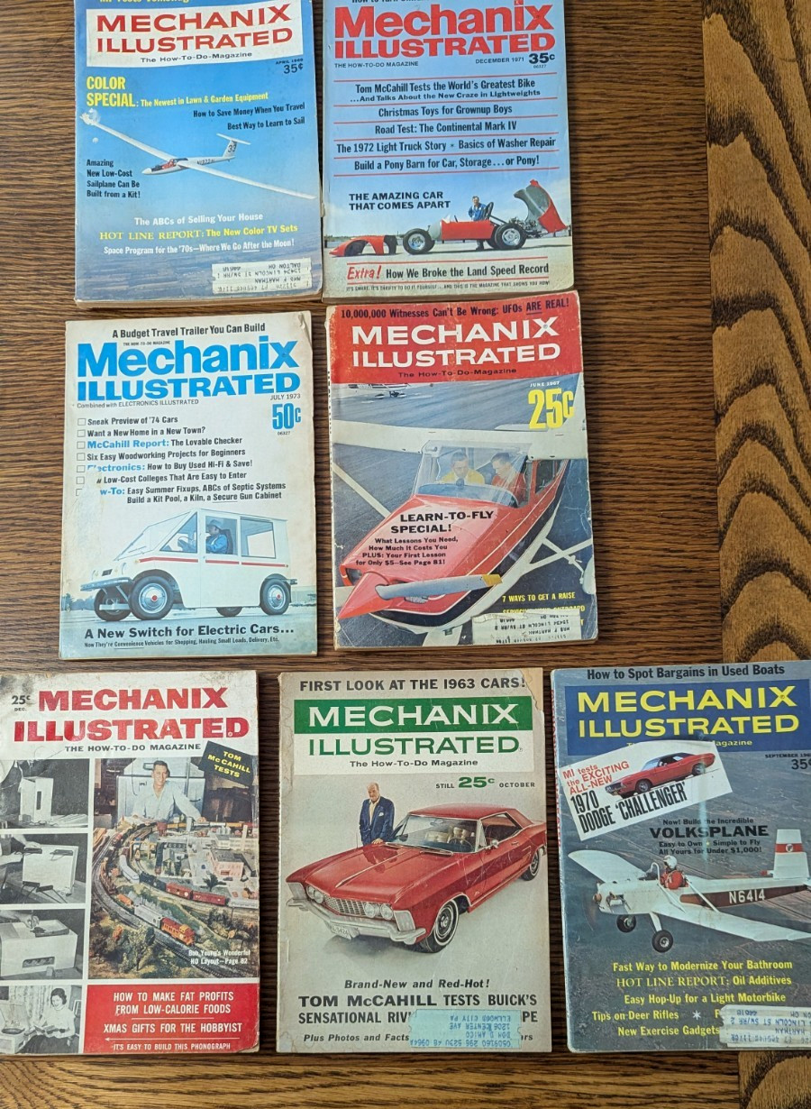 Mechanix Illustrated Magazine 1950s, 60s, 70 Seven Magazines Mechanix Illustrated Magazine 1950s, 60s, 70 Seven Magazines