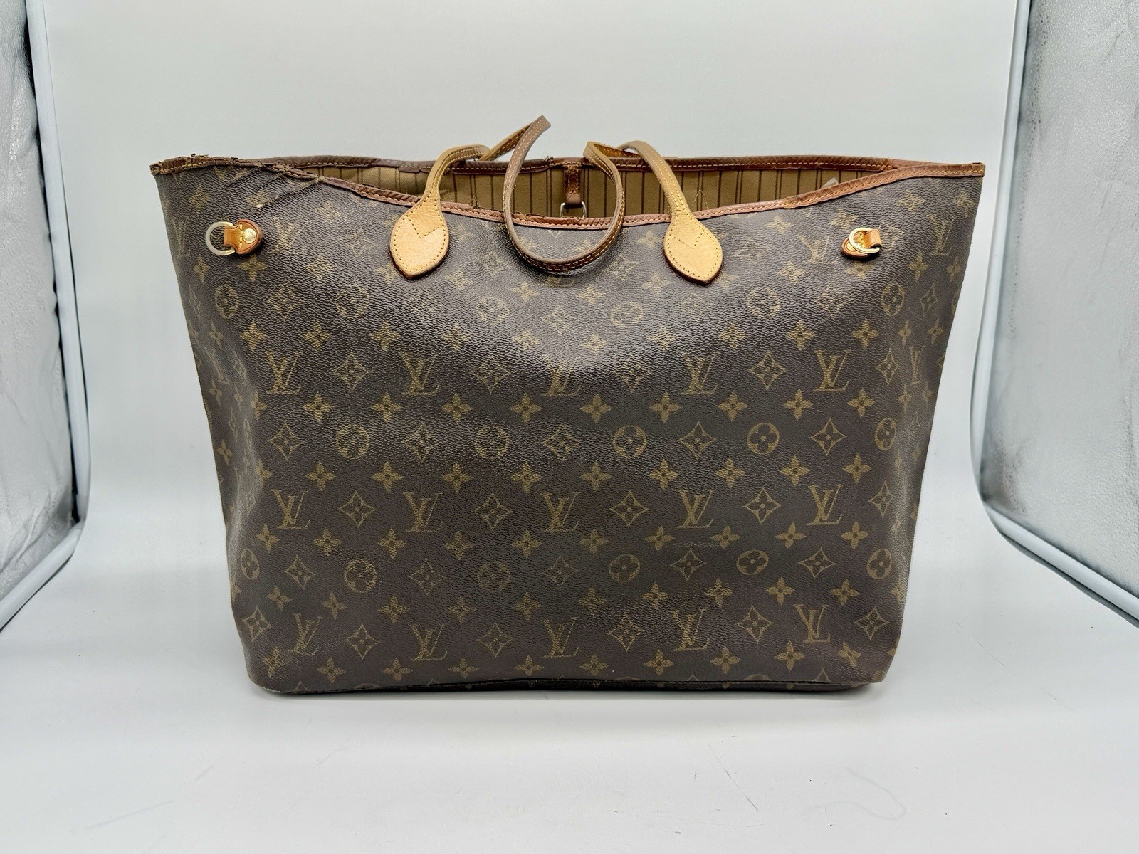 Louis Vuitton Neverfull GM Monogram Tote Bag Large Vintage Brown Authentic ✨