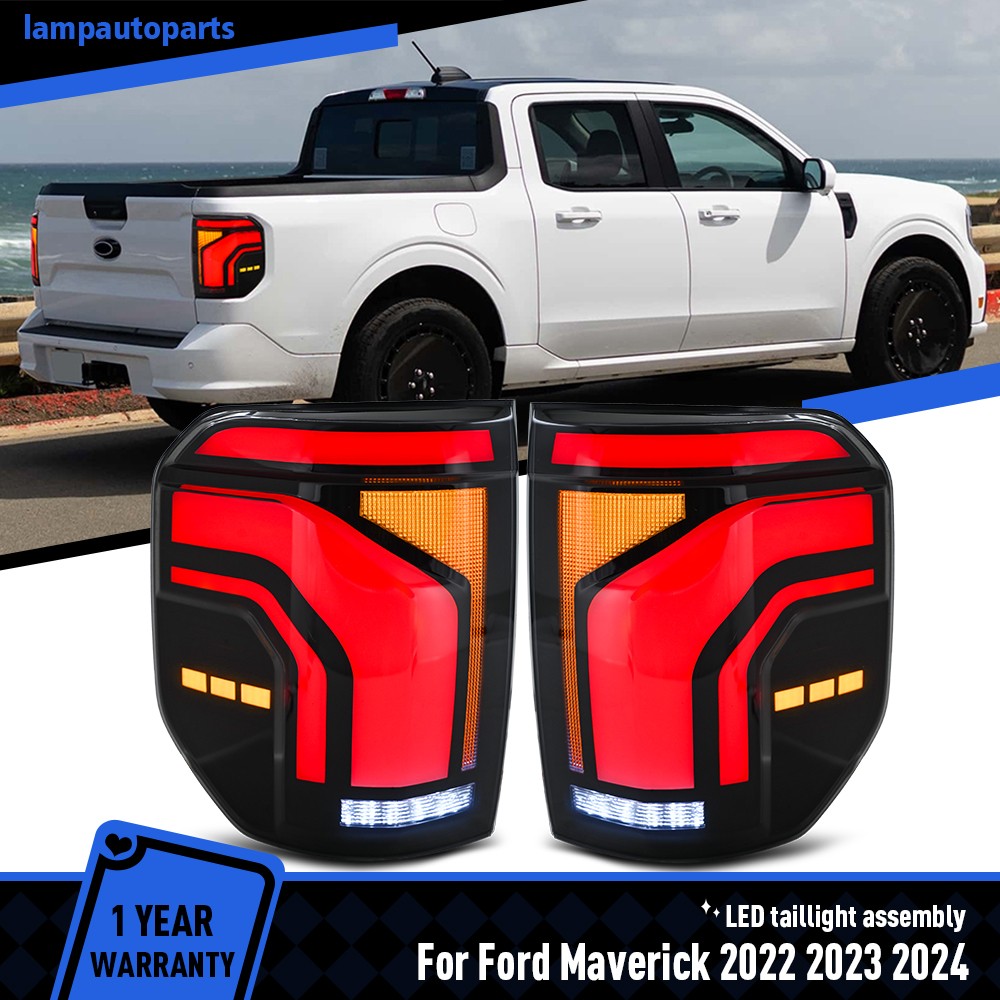 Upgarde LED Tail Lights For Ford Maverick 2022 2023 2024 Rear Lamps Smoked Pair Upgarde LED Tail Lights For Ford Maverick 2022 2023 2024 Rear Lamps Smoked Pair