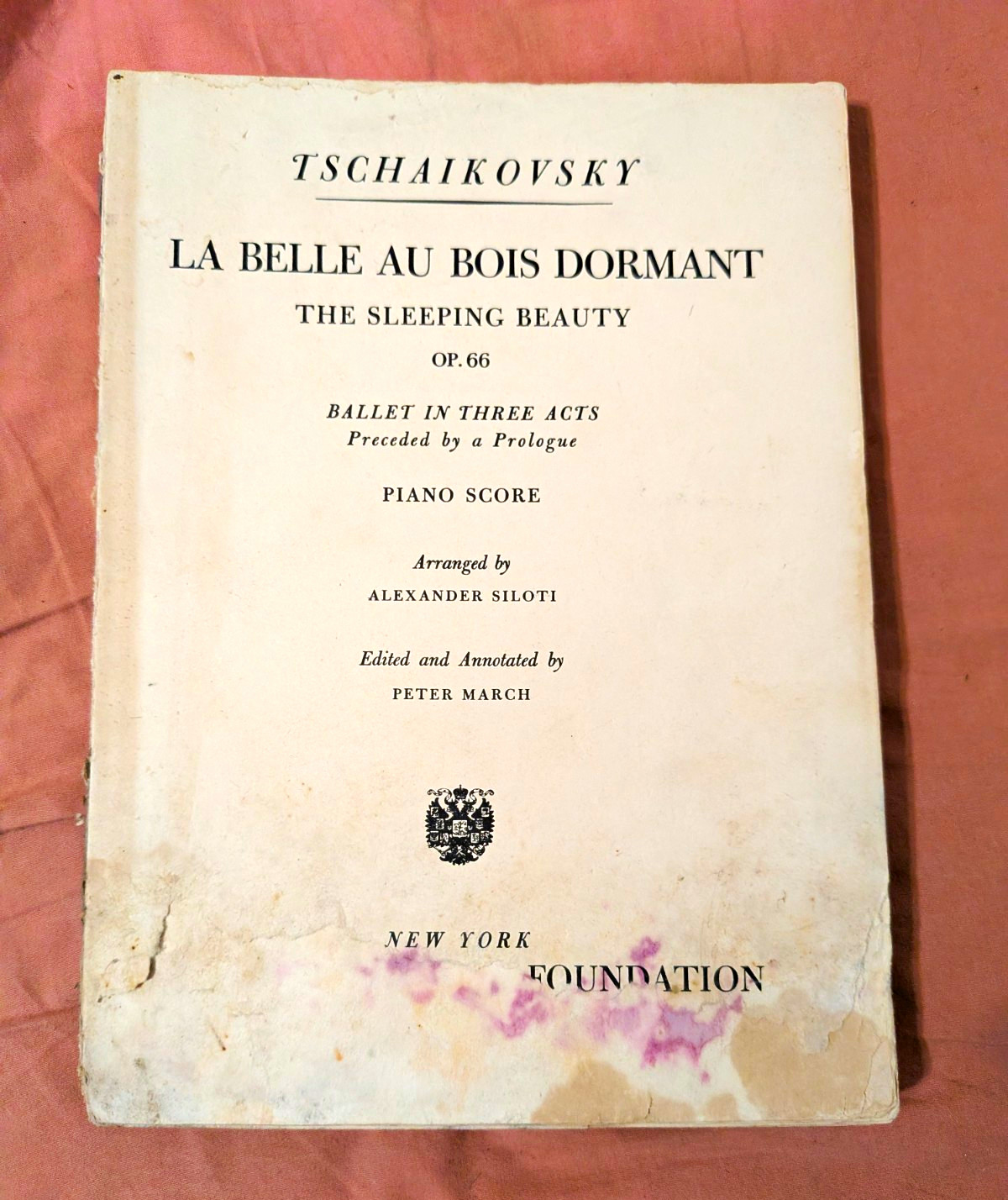 Tchaikovsky Sleeping Beauty Op. 66 Ballet Piano Score Tschaikovsky Fdn
