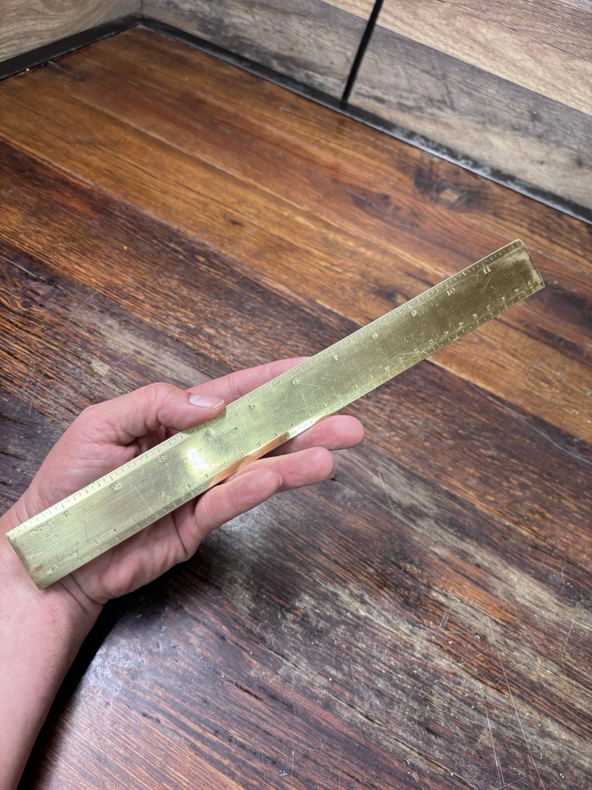 Vintage Solid Brass 12 inch Ruler Metric Conversion Vintage Solid Brass 12 inch Ruler Metric Conversion