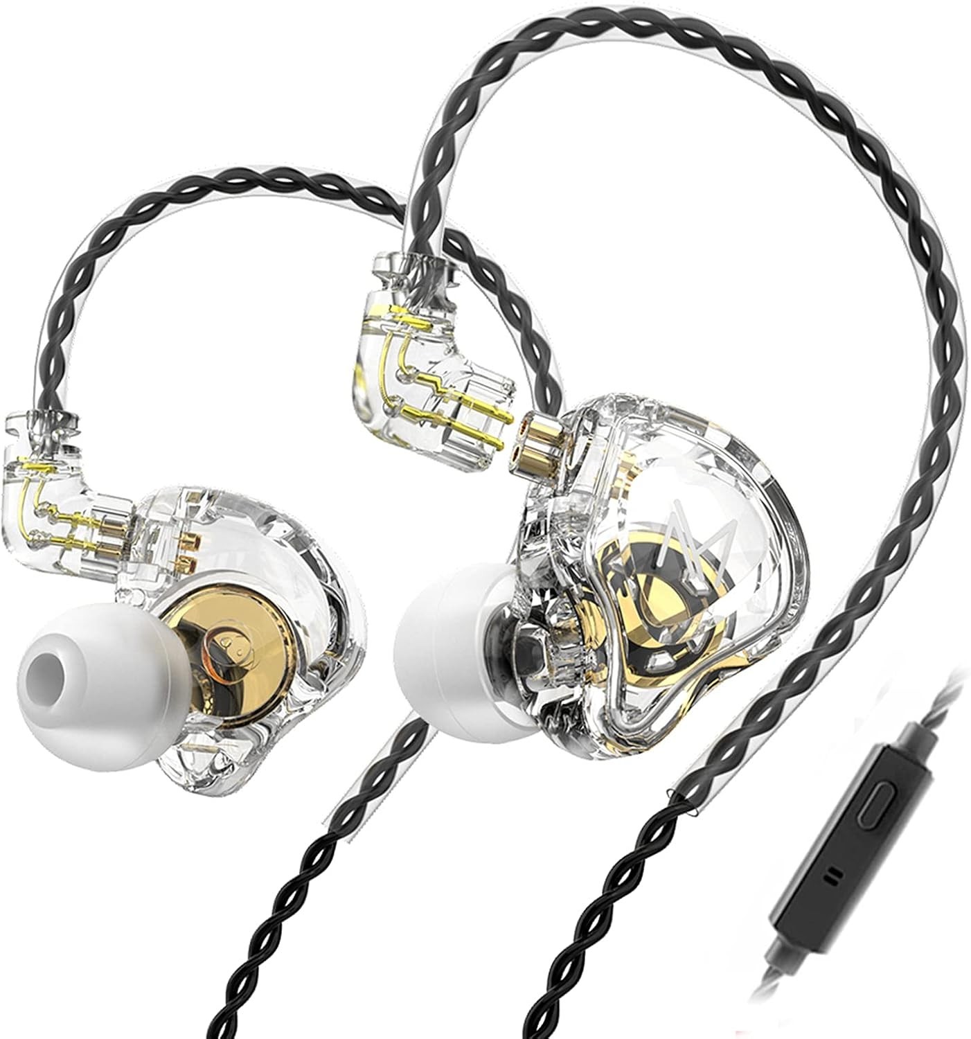 Sport-Ready TRN MT1 Earphones - 10mm Magnetic Driver, Ergonomic Fit, Transparent