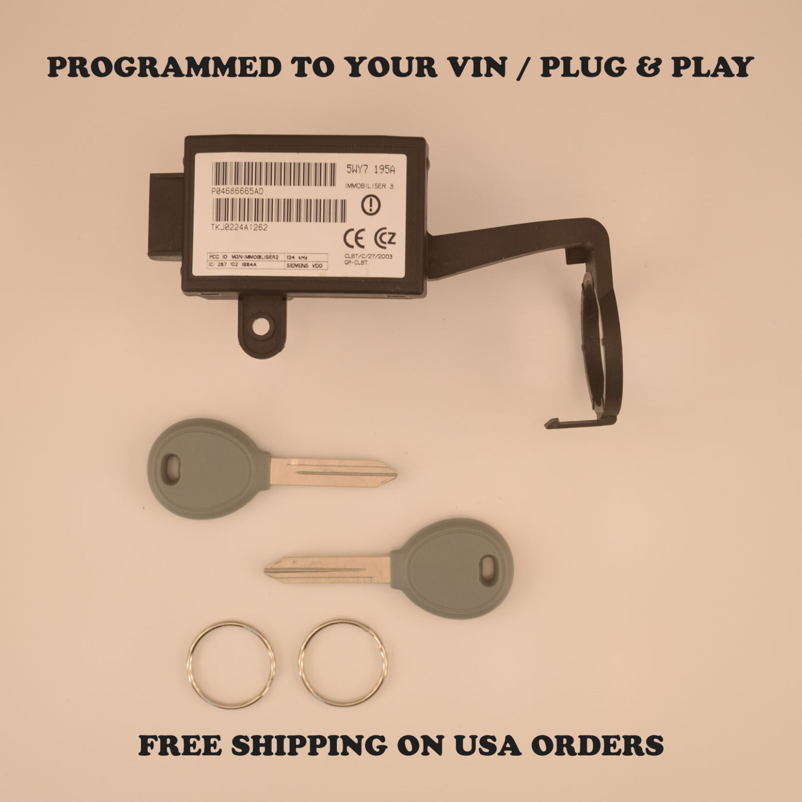 1999-2004 Jeep Grand Cherokee 01-03 Caravan Immobilizer 04686665AD Plug & Play