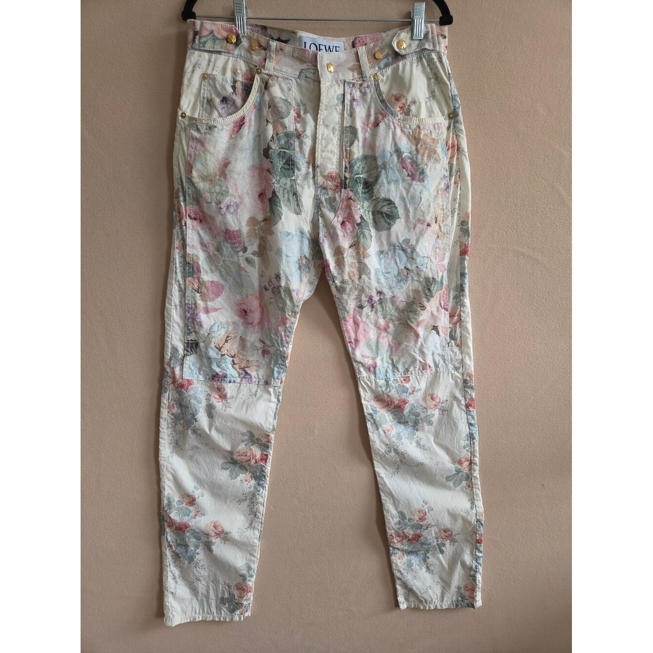 Loewe Floral Print Linen Cotton Pants Size 48 (XL) Loewe Floral Print Linen Cotton Pants Size 48 (XL)