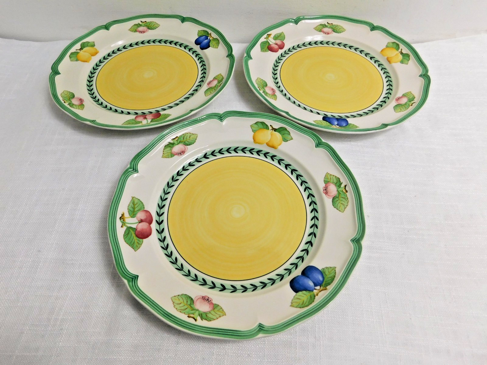 i8 - Villeroy & Boch Germany French Garden Fleurence Dinner Plates Lot of 3