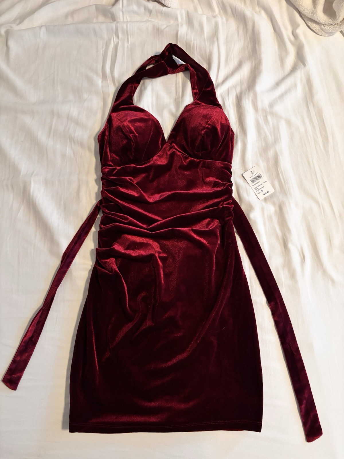 NWT Windsor Paris Velvet Lace-Up Mini Dress - size S NWT Windsor Paris Velvet Lace-Up Mini Dress - size S