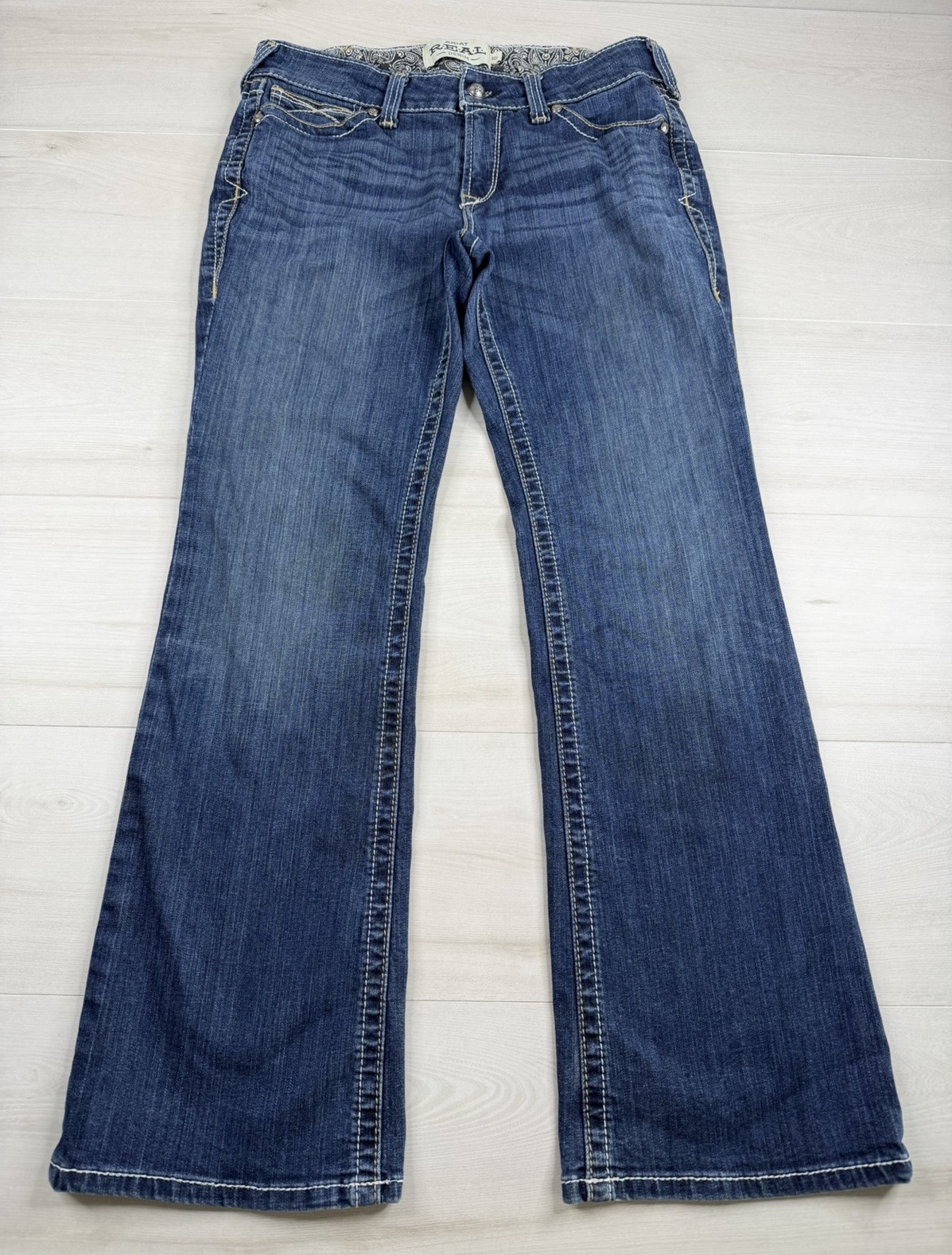 Ariat Real Bootcut Riding Jeans Whipstitch Mid Rise Stretch Denim Womens 31x30
