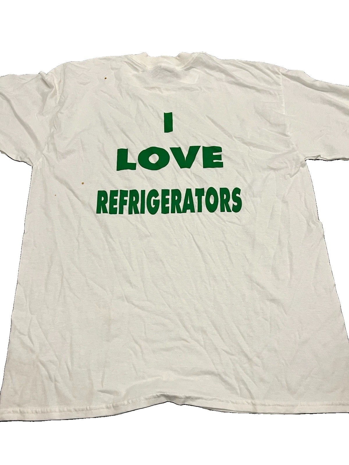 Vintage 00s XL White SS Graphic Tee I LOVE REFRIGERATORS appliance direct tee
