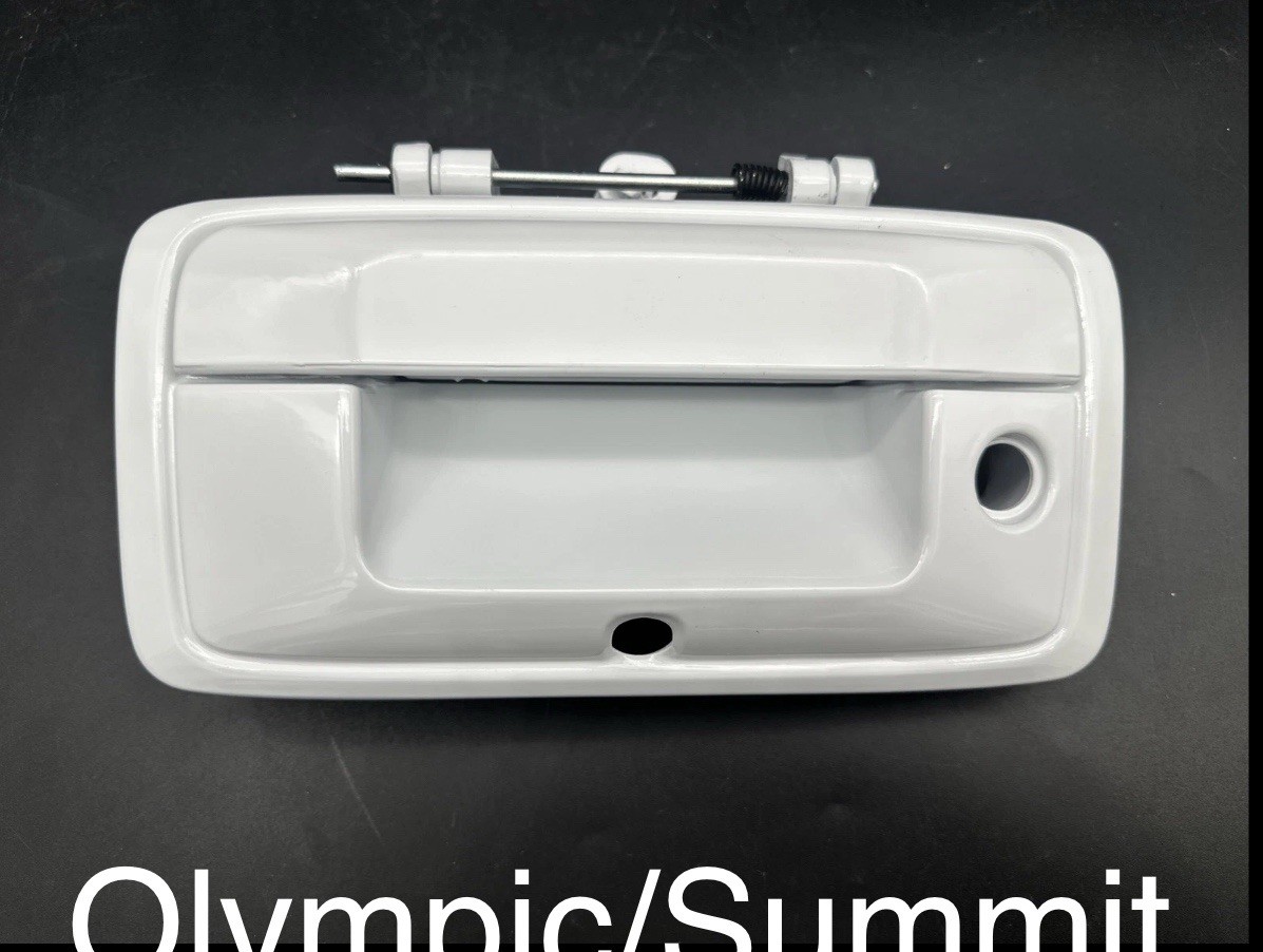 2016-2018 Silverado Tailgate Handle with Keyhole and Camera Olympic/Summit WHT.