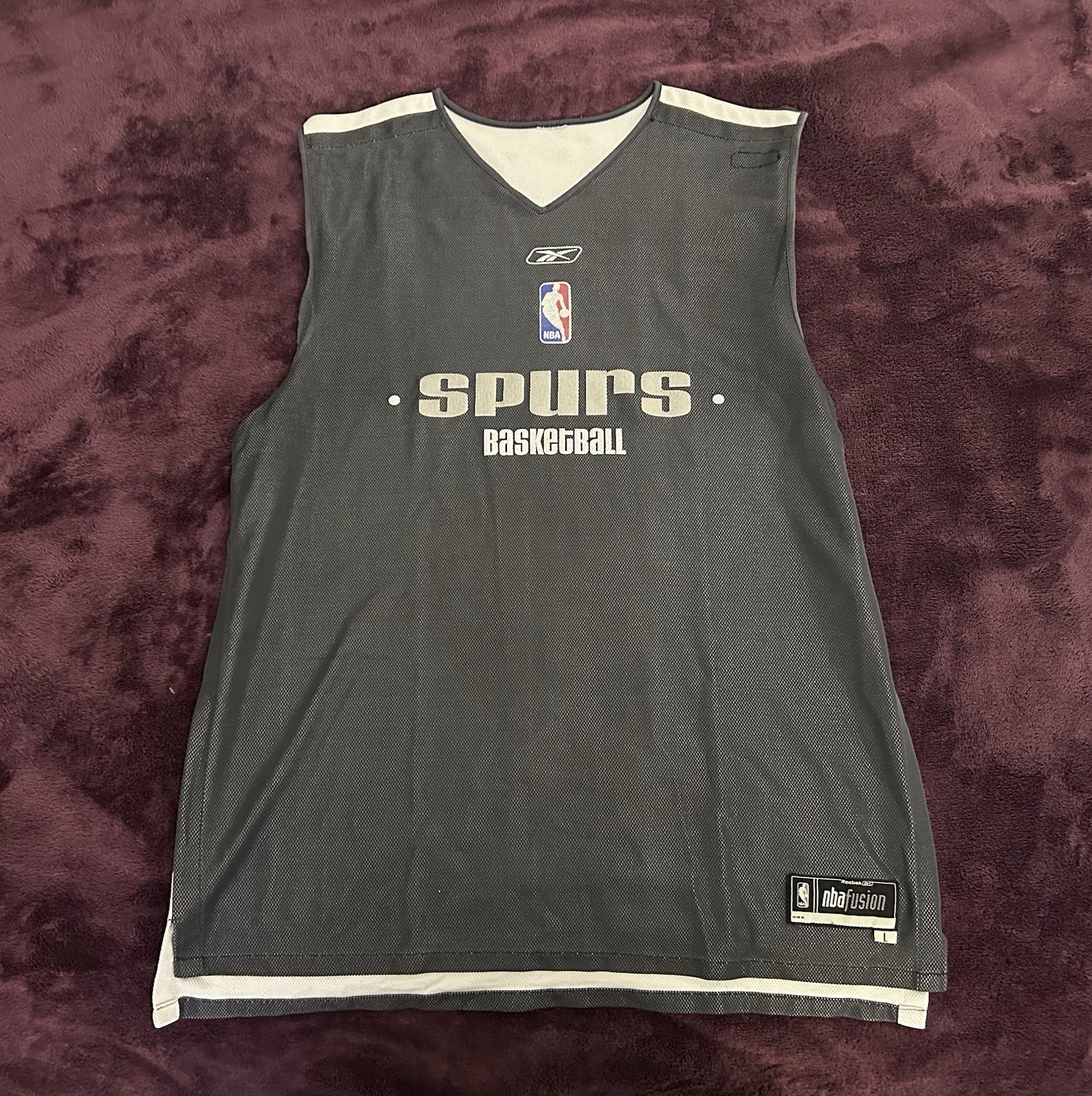2005 Official Reebok San Antonio Spurs Reversible Practice Jersey-L-Flaws-Read