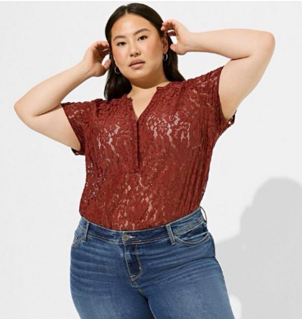 Torrid Women’s Brown Floral Lace V-Neck Short Sleeve Pullover Blouse 2XL Torrid Women’s Brown Floral Lace V-Neck Short Sleeve Pullover Blouse 2XL