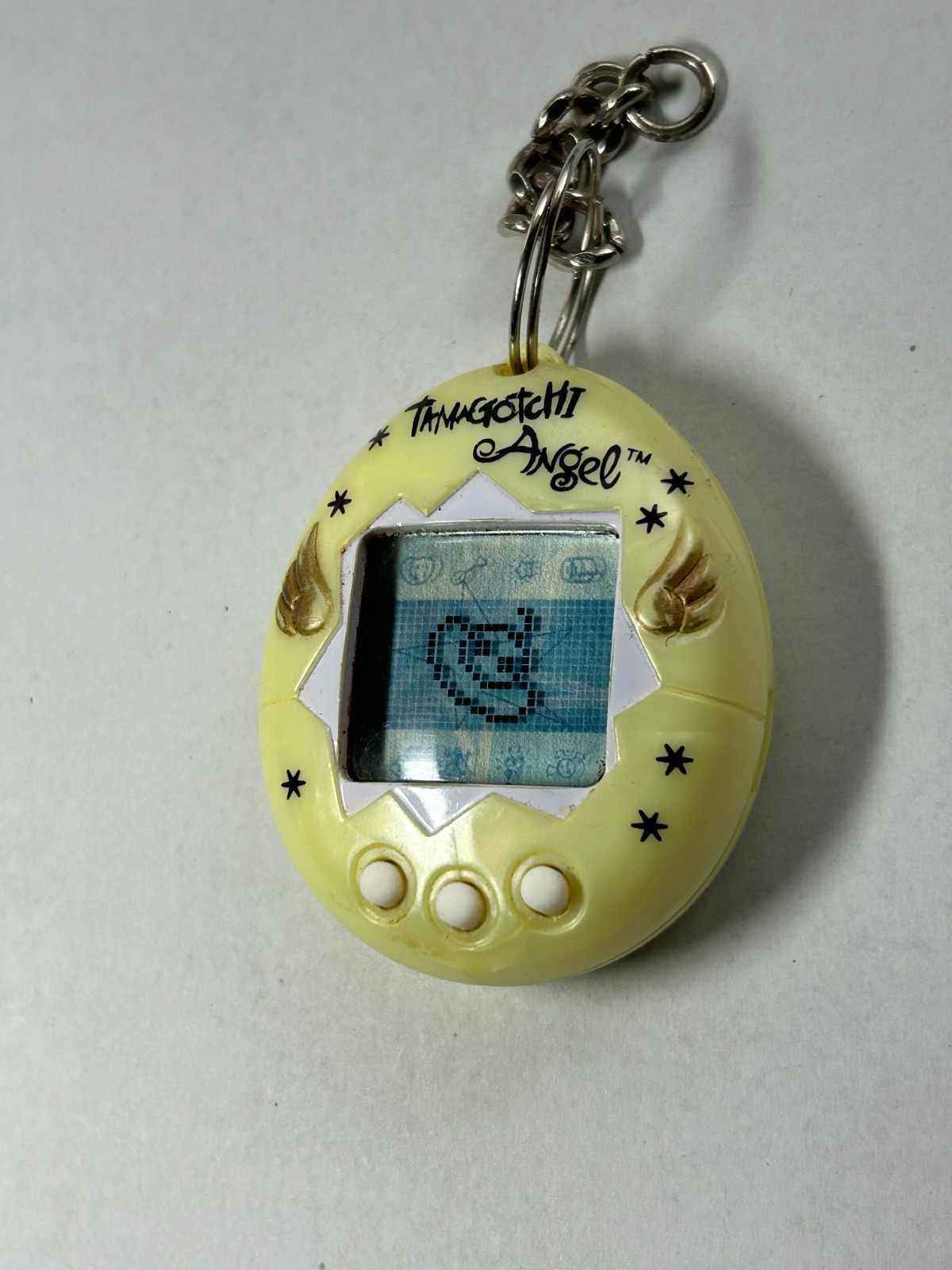 1997 Vintage Tamagotchi ANGEL Digital Virtual Pet Keychain Bandai New Batteries 1997 Vintage Tamagotchi ANGEL Digital Virtual Pet Keychain Bandai New Batteries