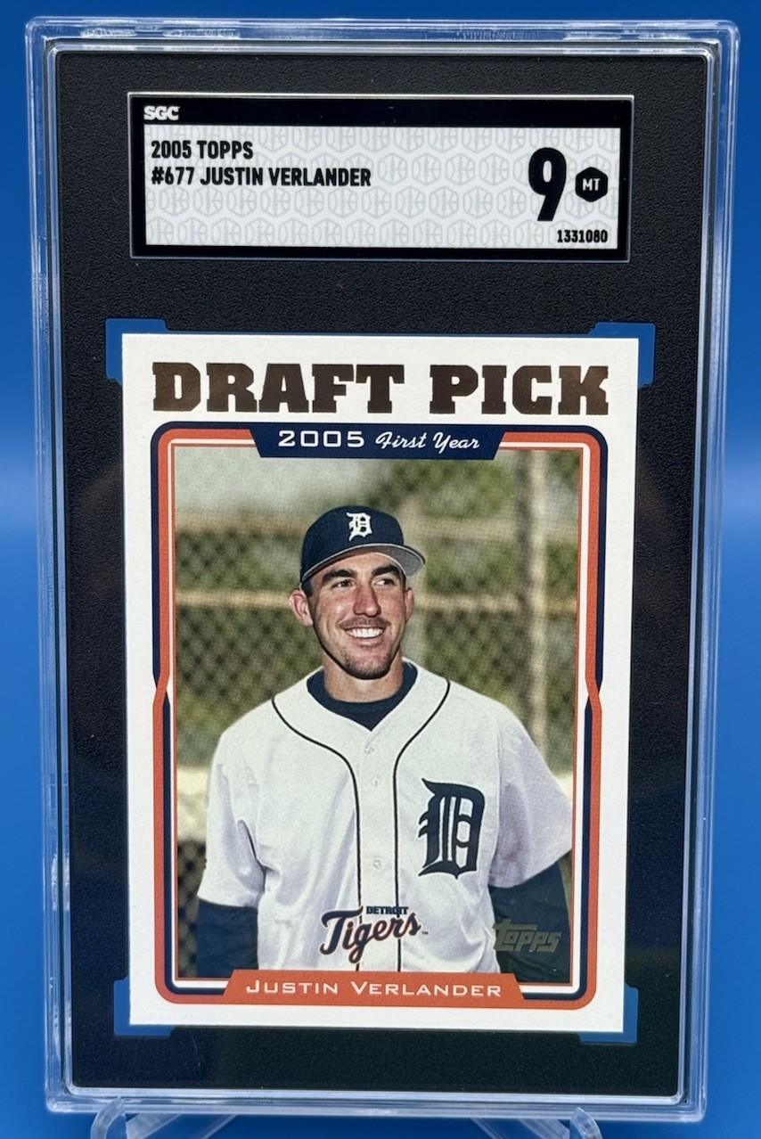 2005 Topps #677 JUSTIN VERLANDER RC 1st Topps Card SGC 9 Detroit Tigers Astros