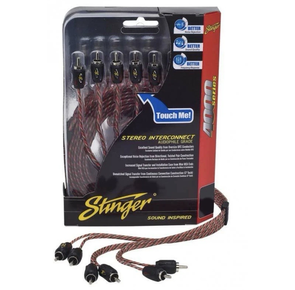 Stinger SI4617 17Ft 4000 Series 6 Channel Directional Twisted RCA Cable
