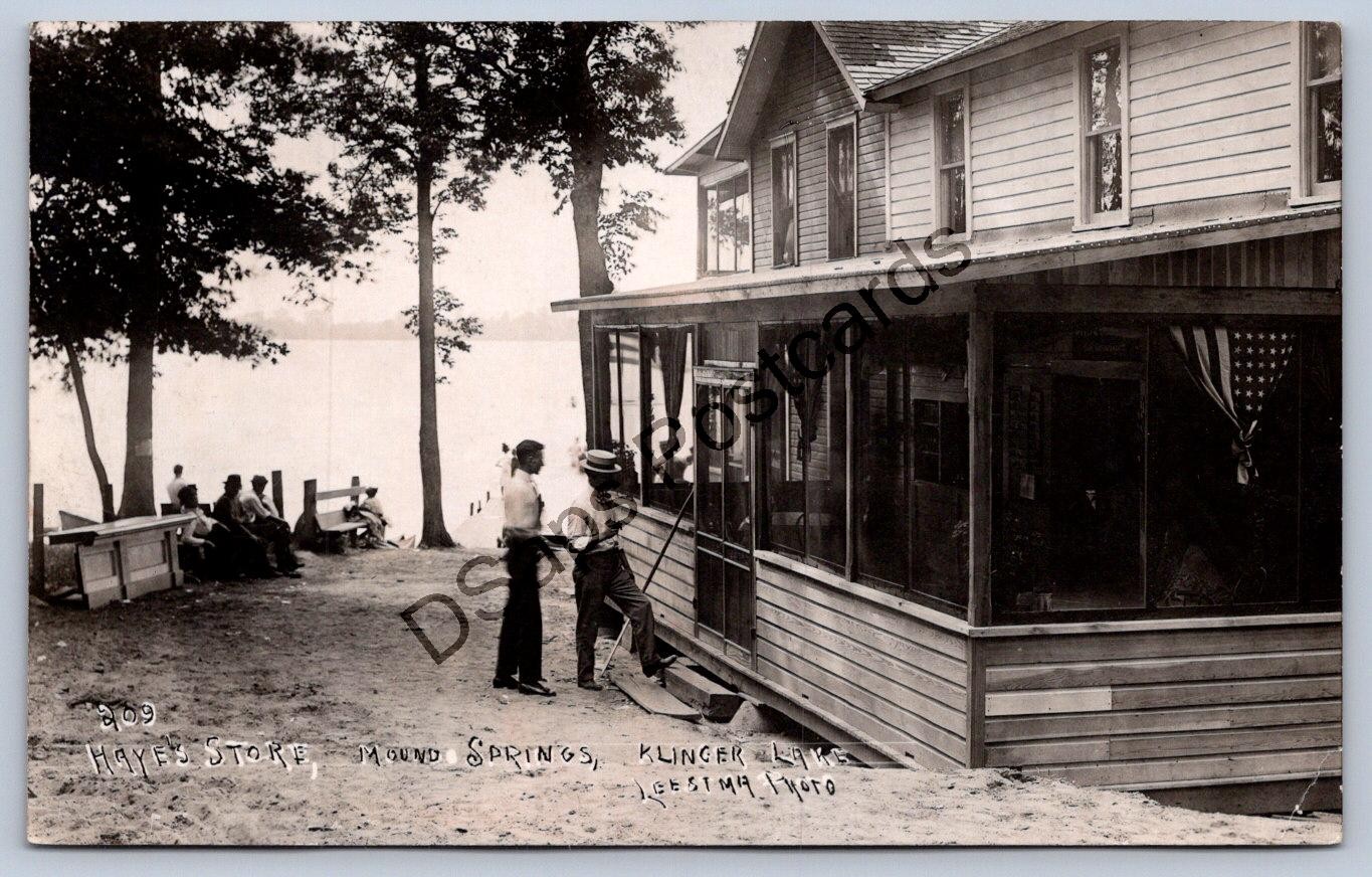K67/ Klinger Lake Michigan RPPC Postcard c1910 Hays Store Mound Springs 155