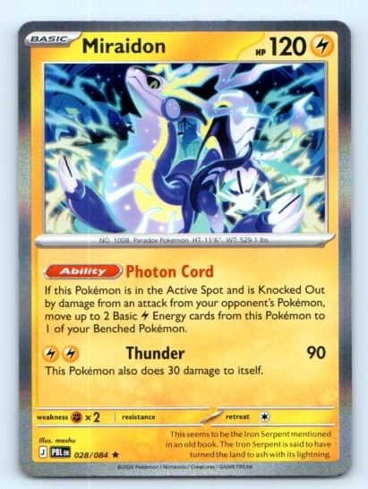 Miraidon 028/084 ~ Rare Holo English Near Mint