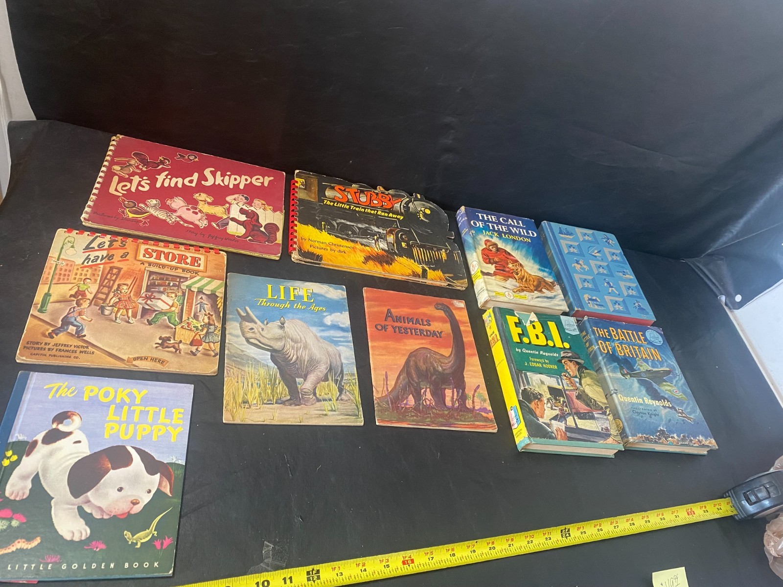 Vintage Antique books book lot Children Teenager Poky Little Puppy Stubby F.B.I.