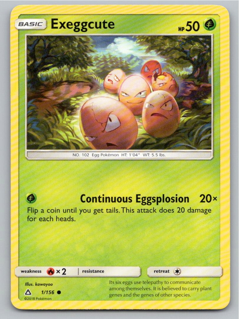 2018 POKEMON EXEGGCUTE ULTRA PRISM 1/156 C NM A91960 FREE S&H 2018 POKEMON EXEGGCUTE ULTRA PRISM 1/156 C NM A91960 FREE S&H