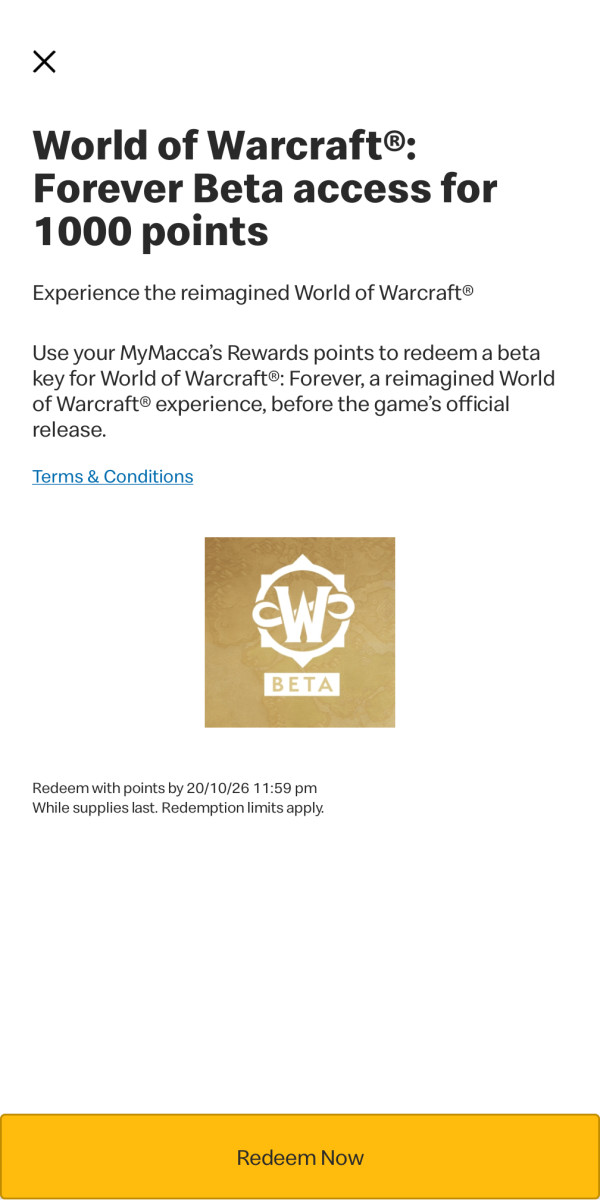 World of Warcraft Forever Beta Access Reward Code Expires By 20/10/2026 World of Warcraft Forever Beta Access Reward Code Expires By 20/10/2026