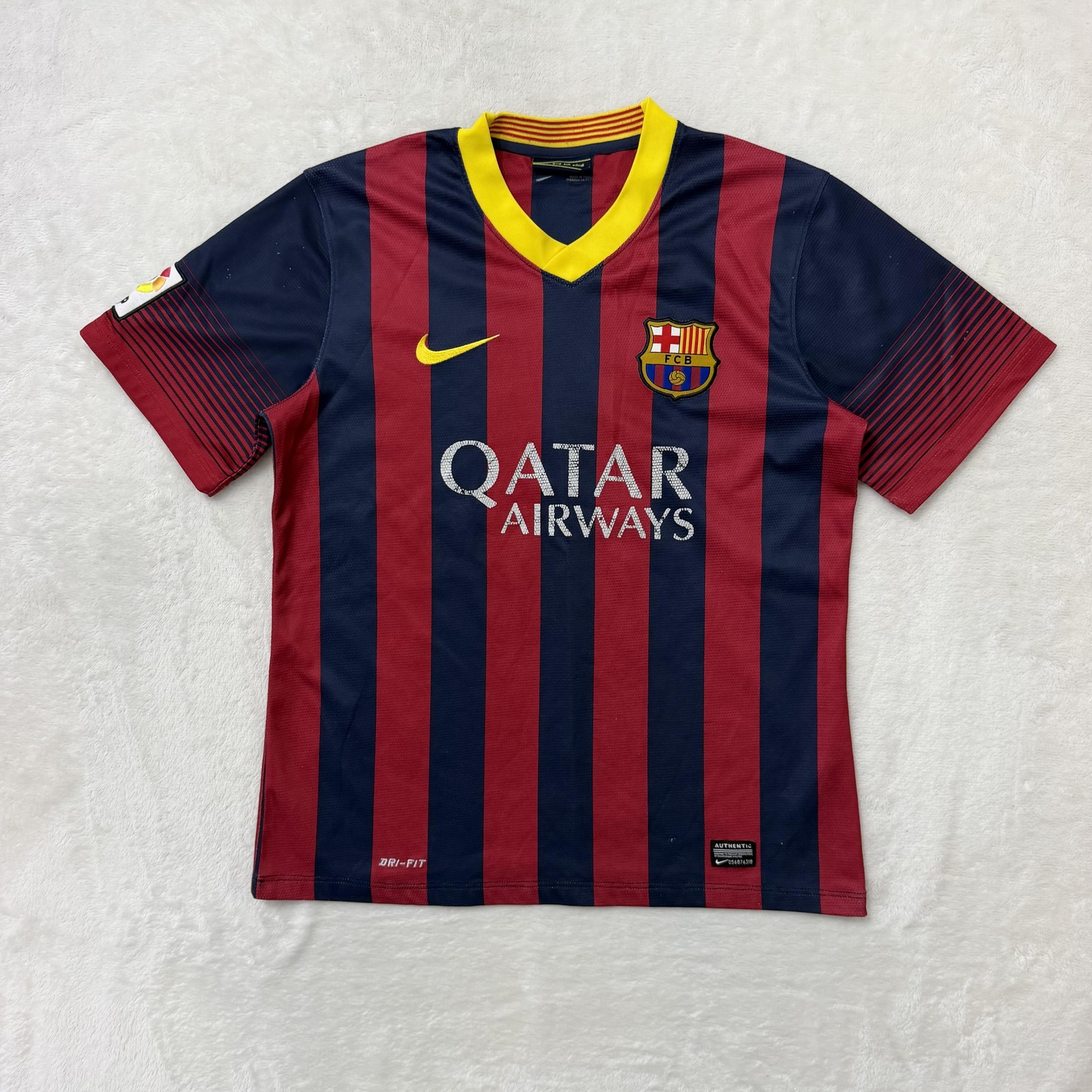 Nike FC Barcelona Messi 10 Jersey Mens Medium Blue La Liga Soccer Qatar Dri-FIT