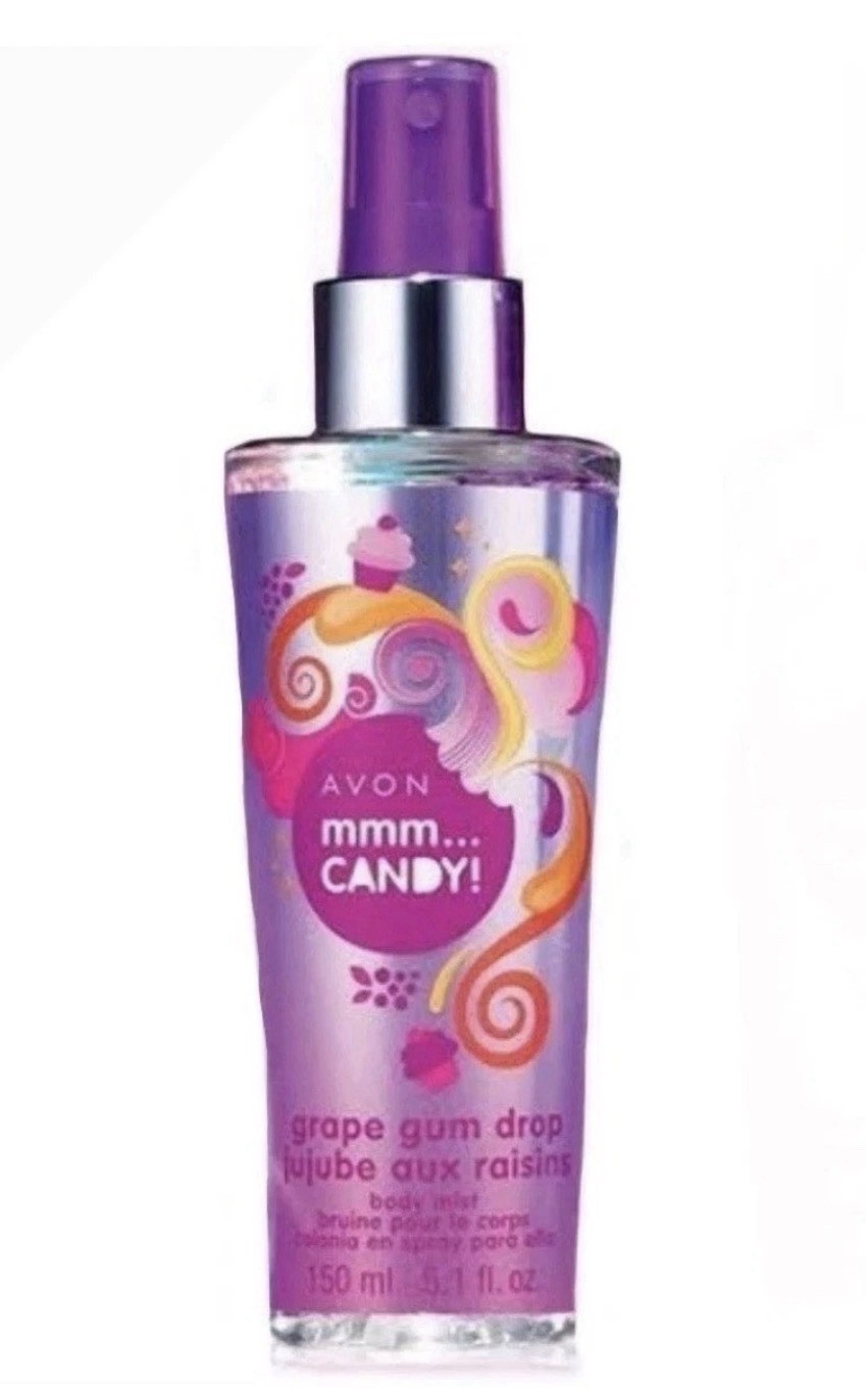 Avon MMM… CANDY GRAPE GUM DROP Body Mist Spray 5.1 fl oz NOS 2015