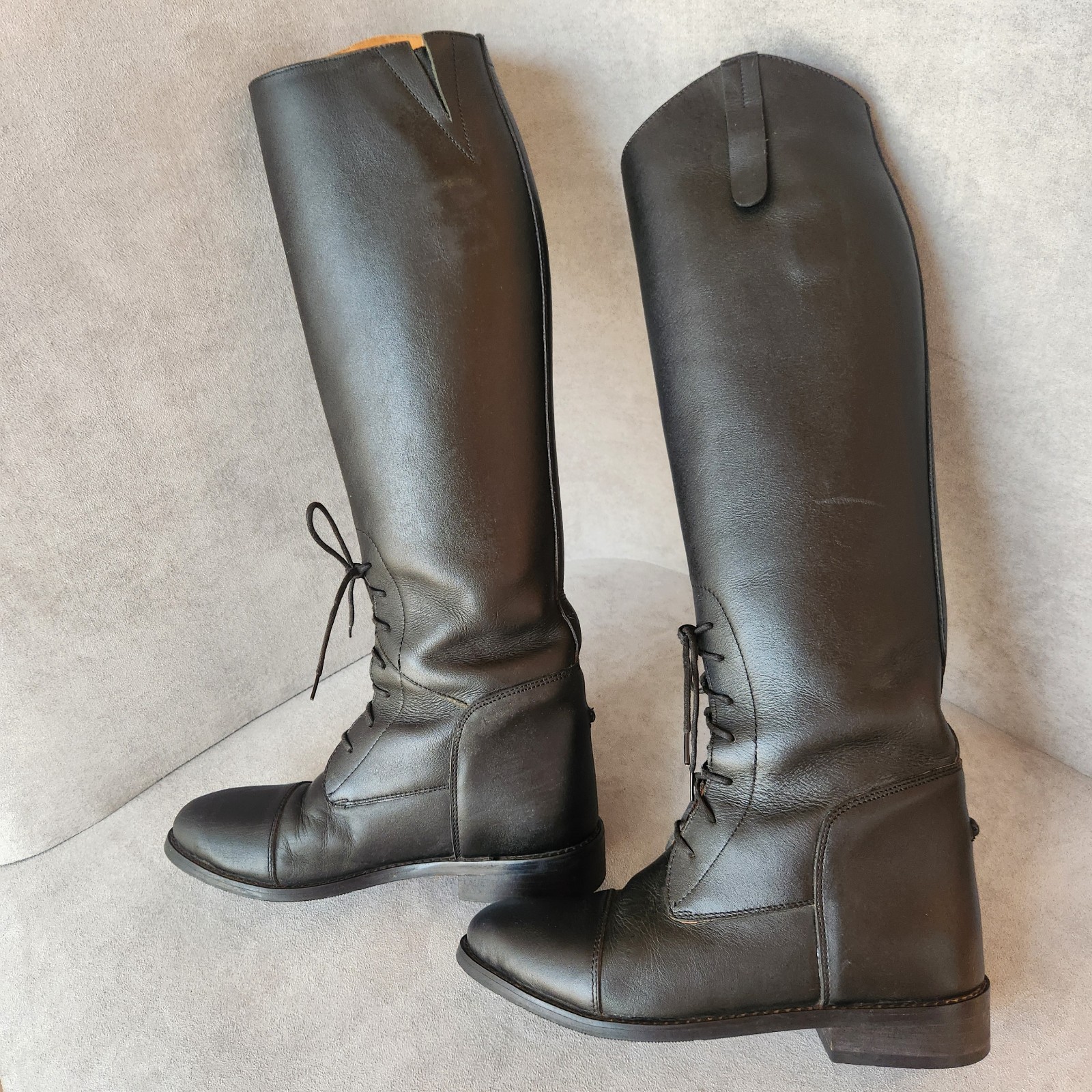 Smith Worthington Equestrian Boots Women\'s 7.5 Black Leather Riding Horse Sport