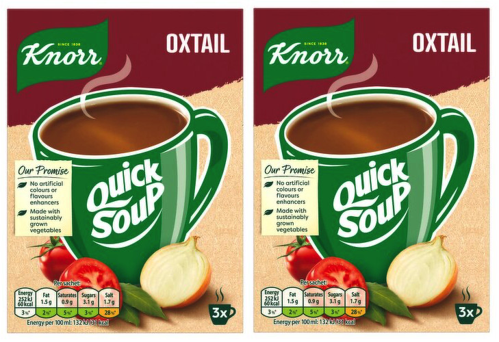 Knorr Quick Soup Instant Mix Oxtail 3 Servings, 42gm(1.48oz), Pack of 2, Irish