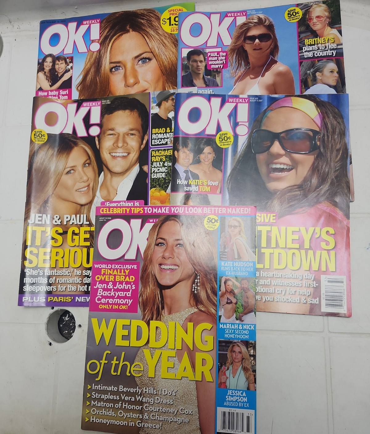 Lot of 5 OK Weekly Celebrity Magazines Vintage 2006-2008   [75]