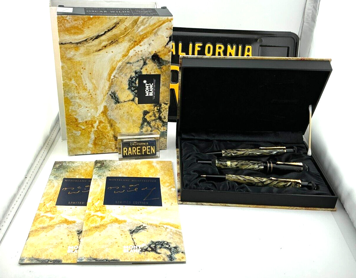 Montblanc OSCAR WILDE 3 pc Set Fountain Pen Ballpoint Pencil Year 1994 NEW