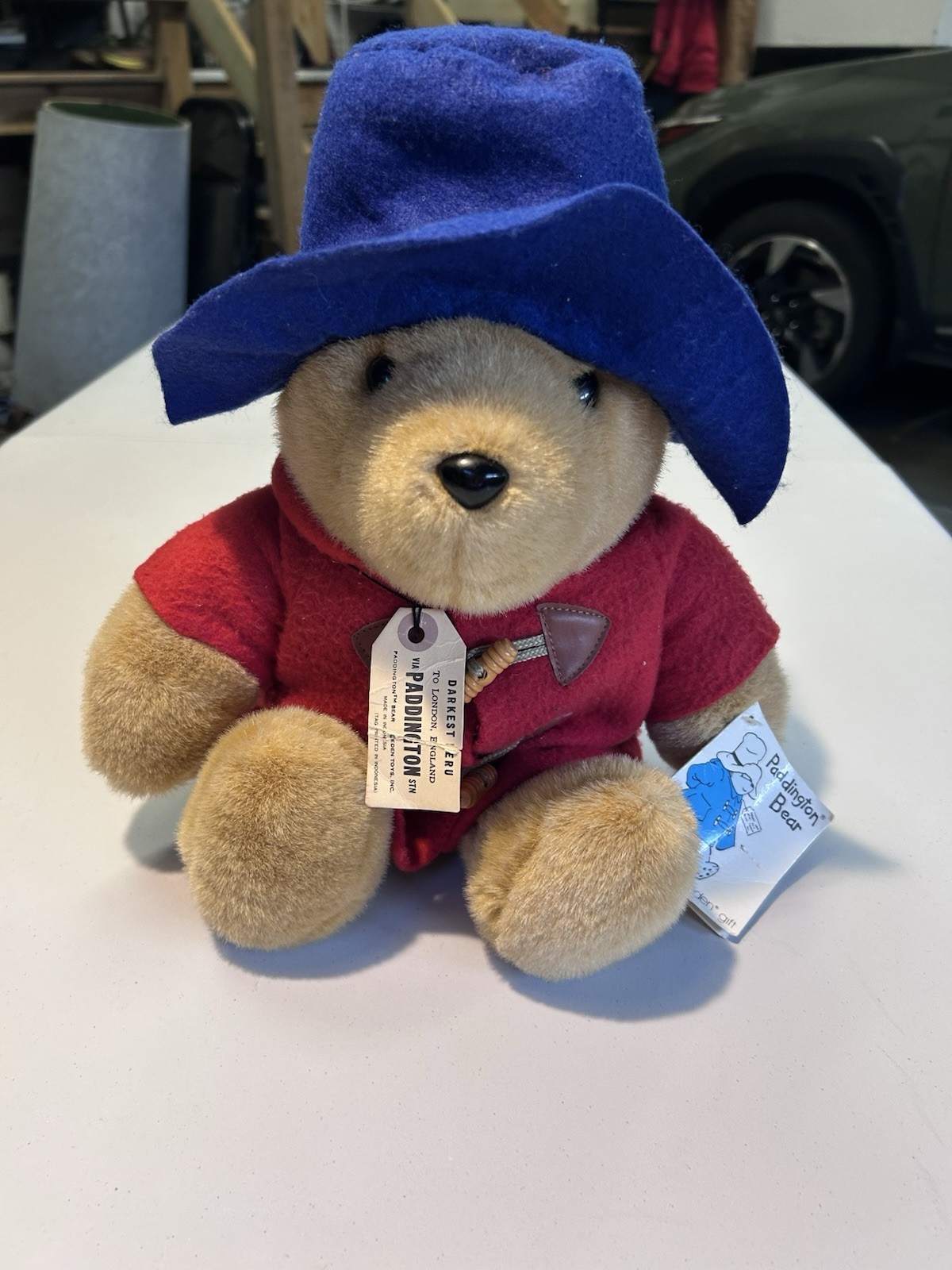 VTG Paddington Bear Plush by Eden Toys. Blue Hat with Red Coat and Tags 16” VTG Paddington Bear Plush by Eden Toys. Blue Hat with Red Coat and Tags 16”