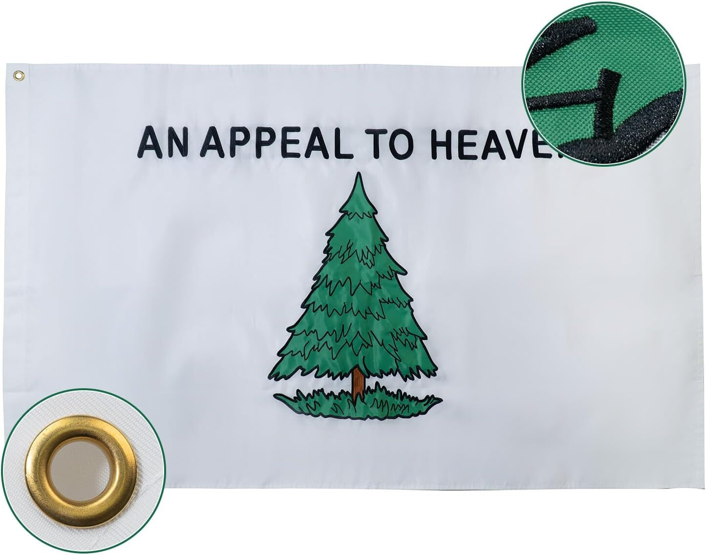 3x5 Embroidered An Appeal To Heaven (New Version) 210D Flag 3'x5'